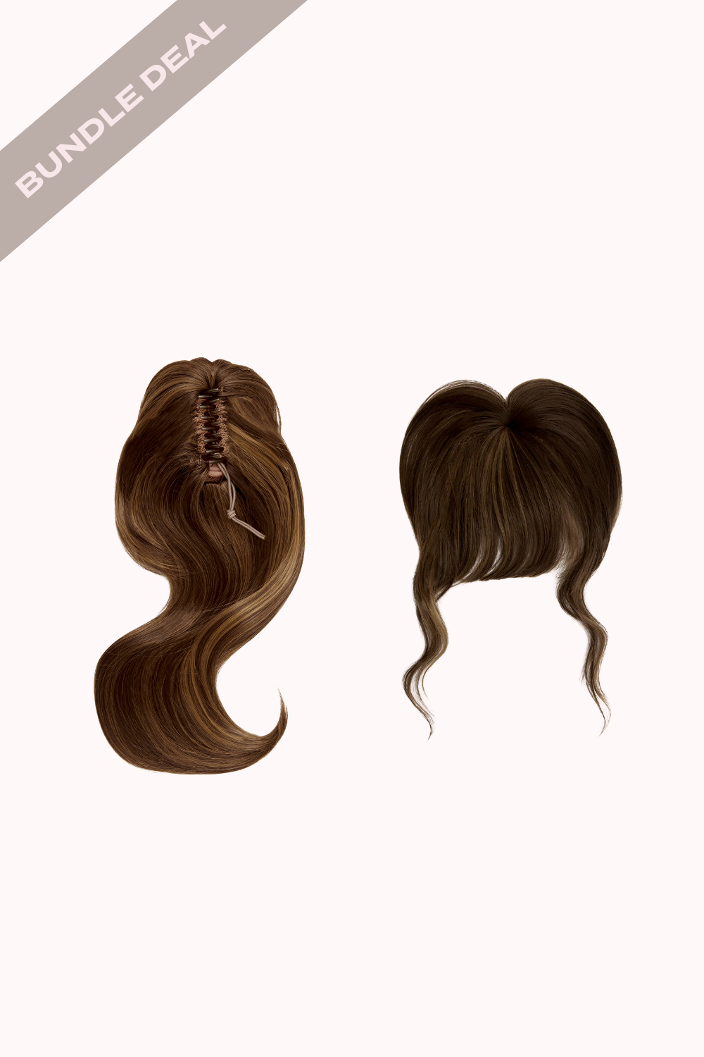 Blow Dry 16" Claw Clip + Feathered Fringe Clip In Bangs Bundle - BROWNS | BLONDETTE #1