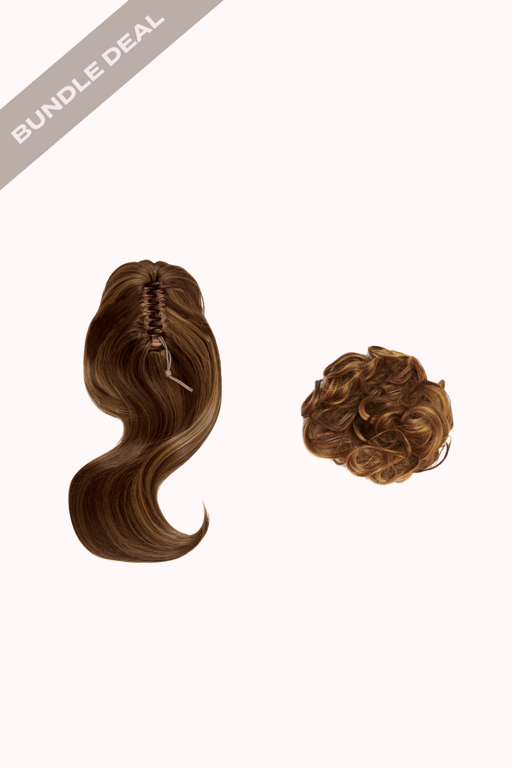 Blow Dry 16" Claw Clip + Premium Messy Bun Scrunchie Bundle - BROWNS | BLONDETTE #1
