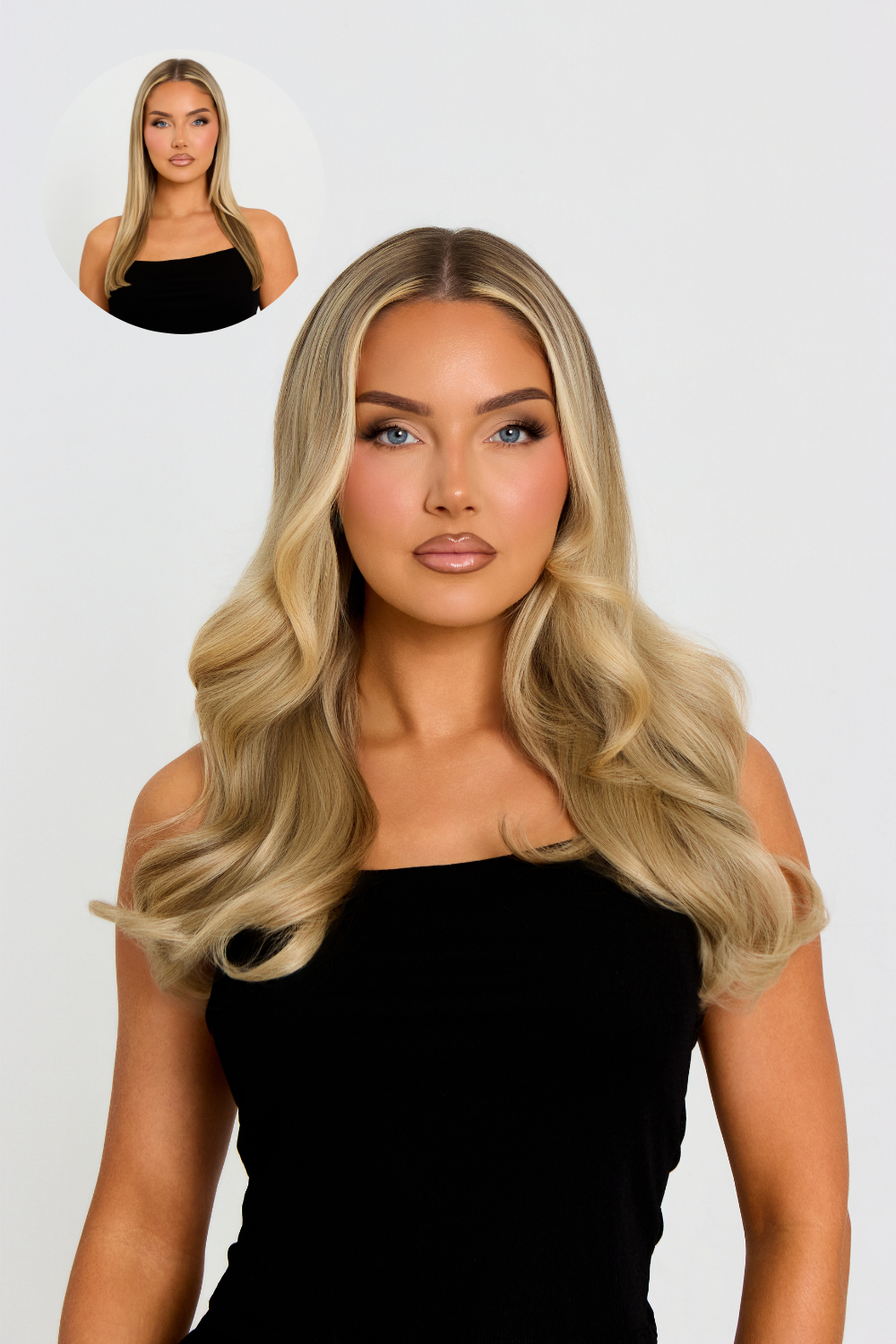18” 1 Piece Hidden Halo Blow Dry Hair Extensions - BLONDES | CALIFORNIA BLONDE #1