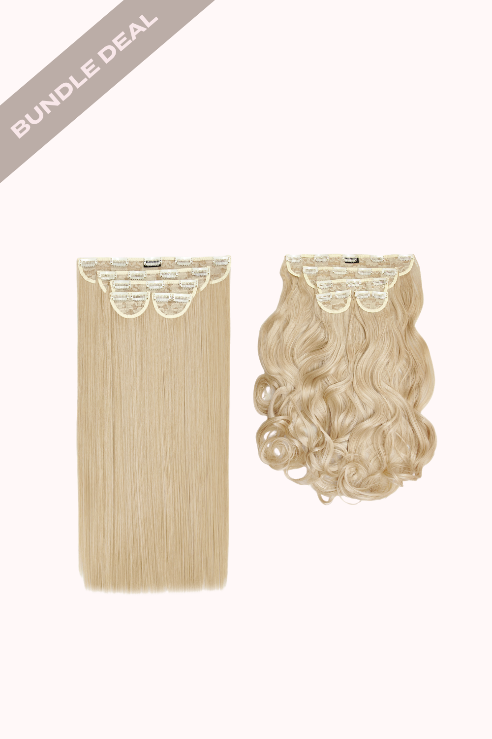 Super Thick 22" 5 Piece Straight & Super Thick 22" 5 Piece Curly Bundle - BLONDES | CALIFORNIA BLONDE #1