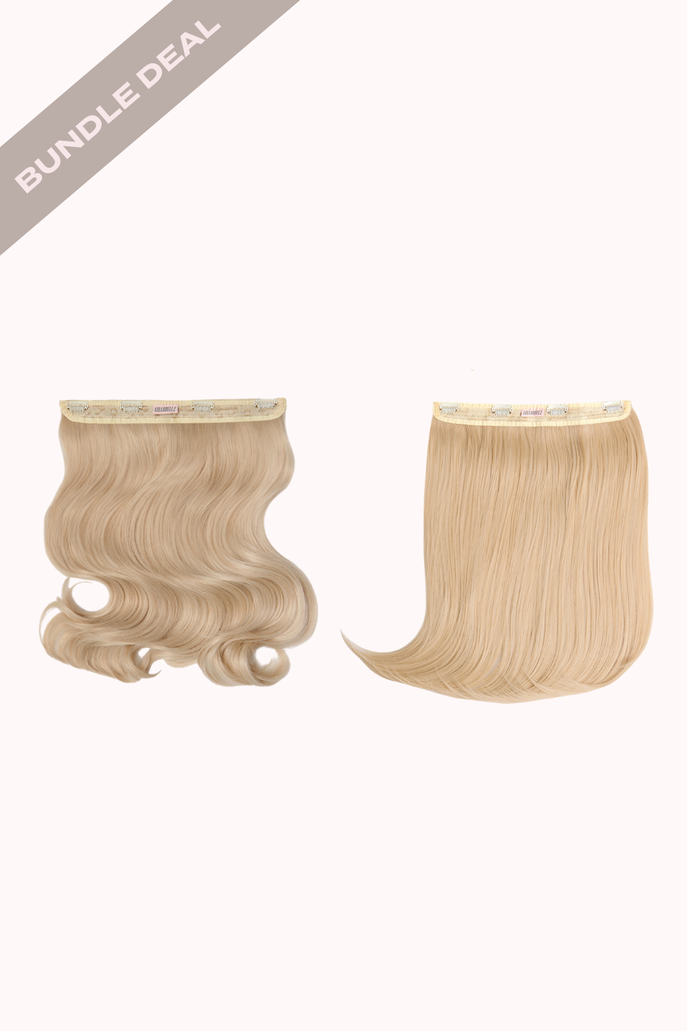 18" 1 Piece Hidden Halo Blow Dry + 18" 1 Piece Hidden Halo Straight Bundle - BLONDES | CHAMPAGNE BLONDE #1