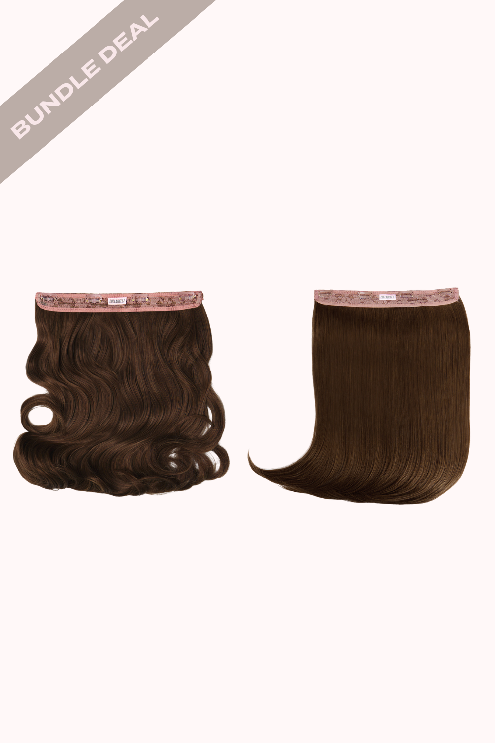 18" 1 Piece Hidden Halo Blow Dry + 18" 1 Piece Hidden Halo Straight Bundle - BROWNS | CHESTNUT #1
