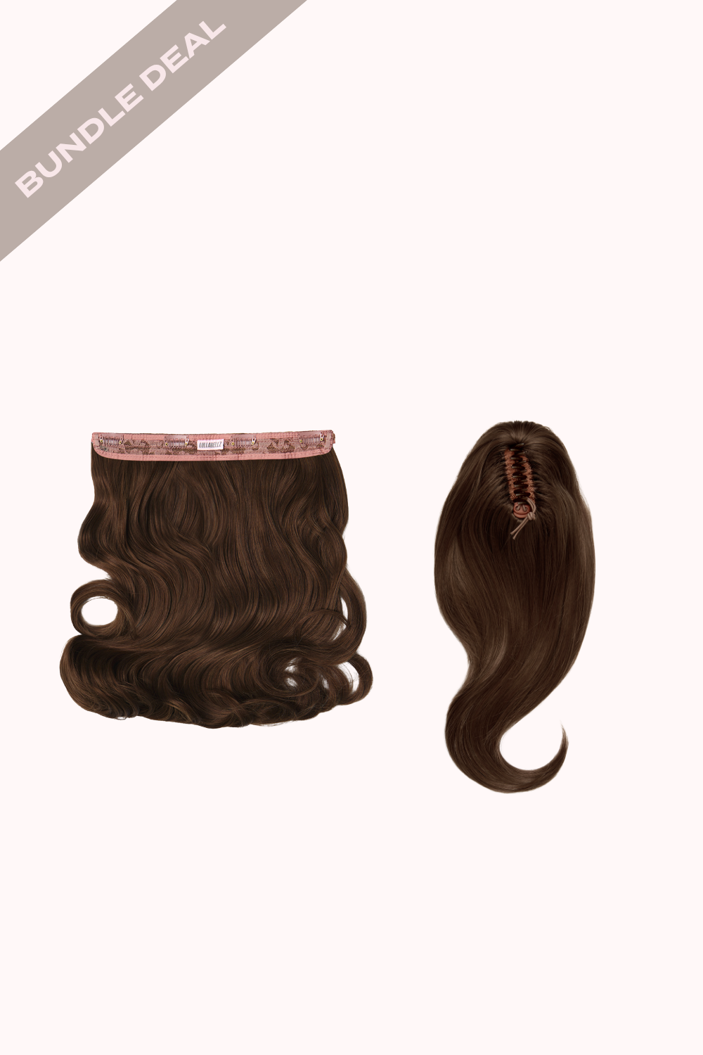 18" 1 Piece Hidden Halo Blow Dry & Blow Dry 16" Claw Clip Pony Bundle - BROWNS | CHESTNUT #1