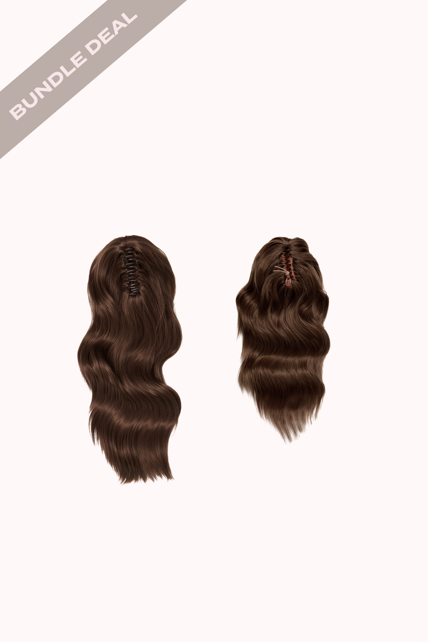 Brushed Out Wave 20" Claw Clip & Brushed Out Wave 16" Claw Clip Bundle - BROWNS | CHESTNUT #2