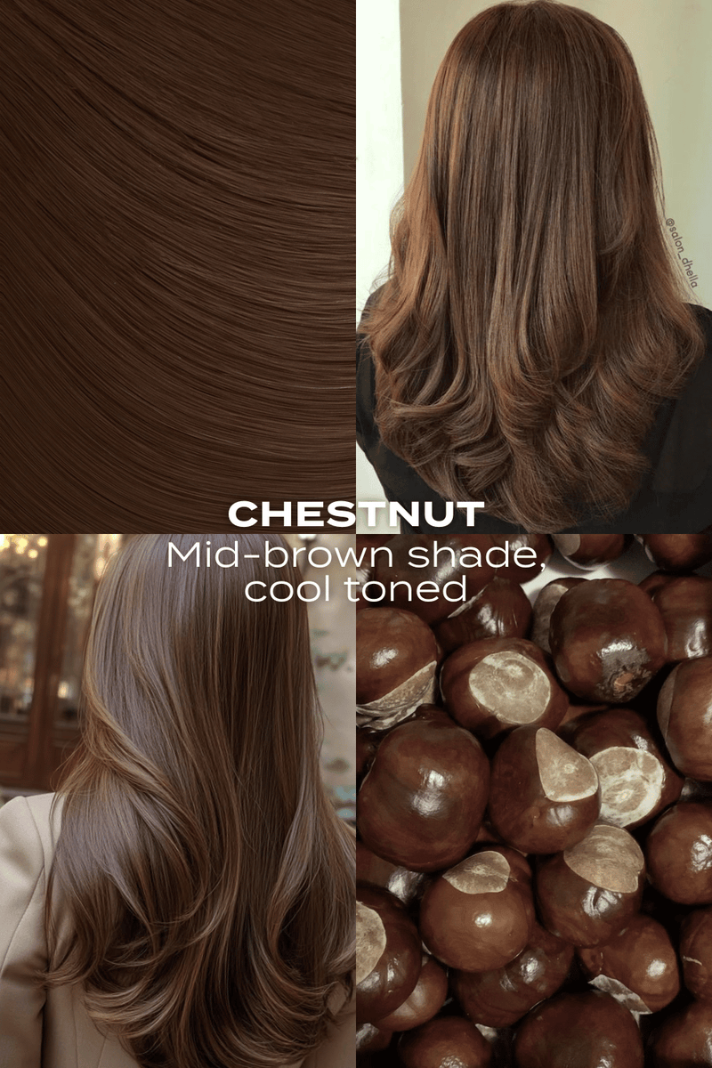 Super Thick 22" 5 Piece Straight Clip In Hair Extensions - BROWNS | CHESTNUT #3