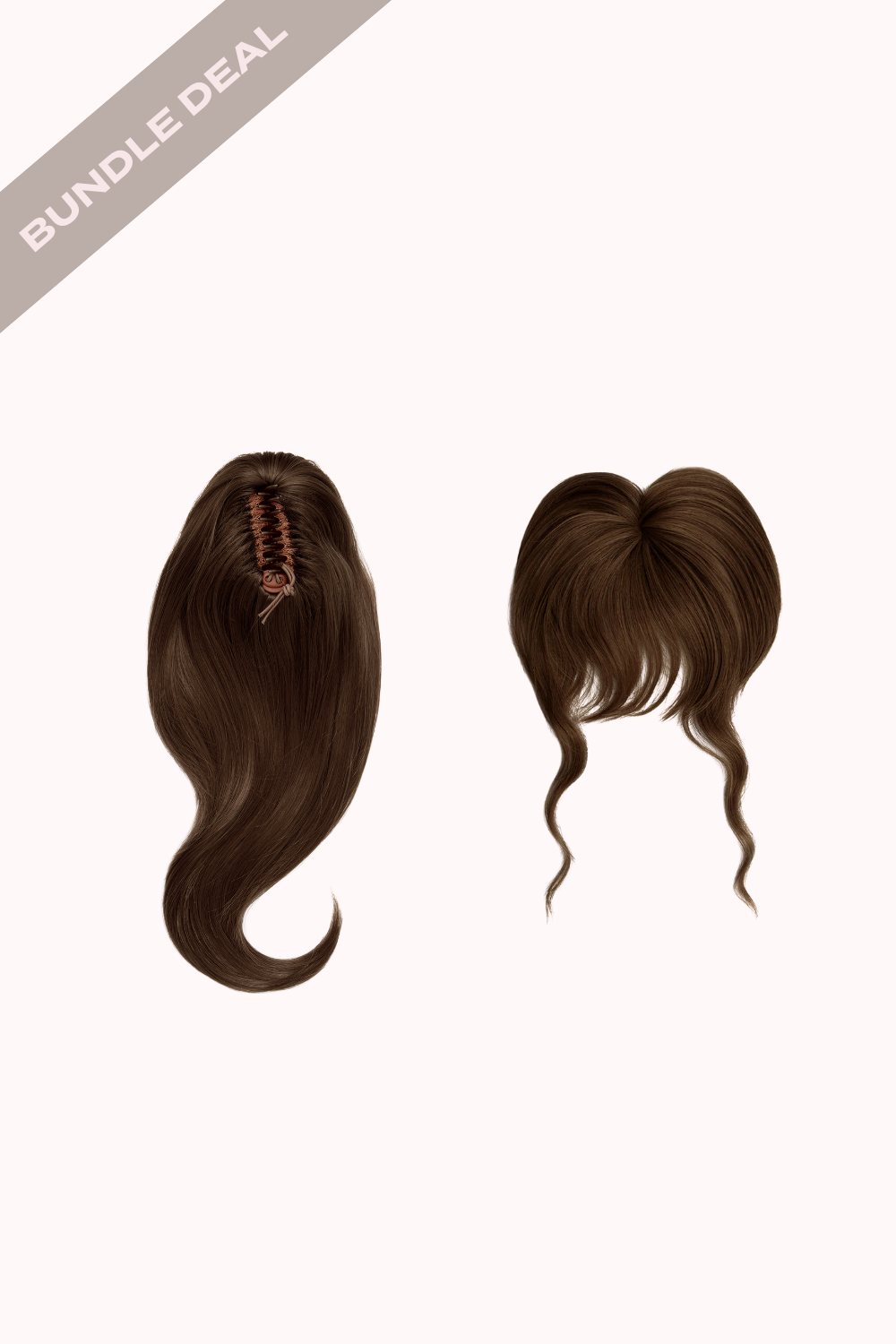Blow Dry 16" Claw Clip + Feathered Fringe Clip In Bangs Bundle - BROWNS | CHESTNUT #1