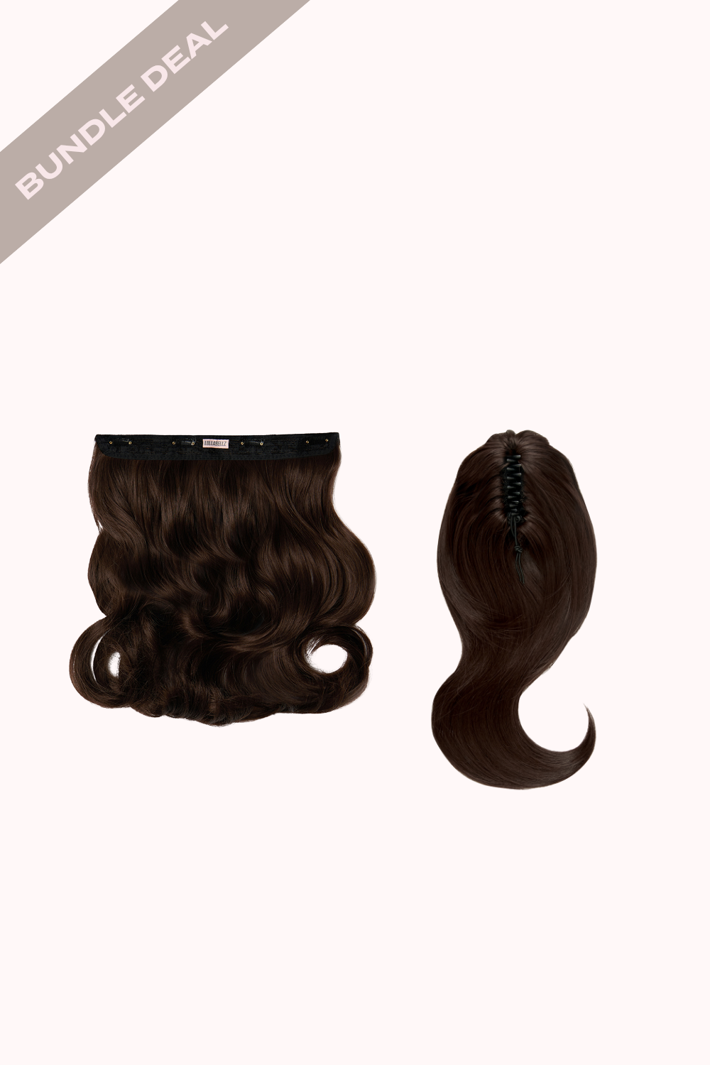 18" 1 Piece Hidden Halo Blow Dry & Blow Dry 16" Claw Clip Pony Bundle - BROWNS | CHOCOLATE BROWN #1