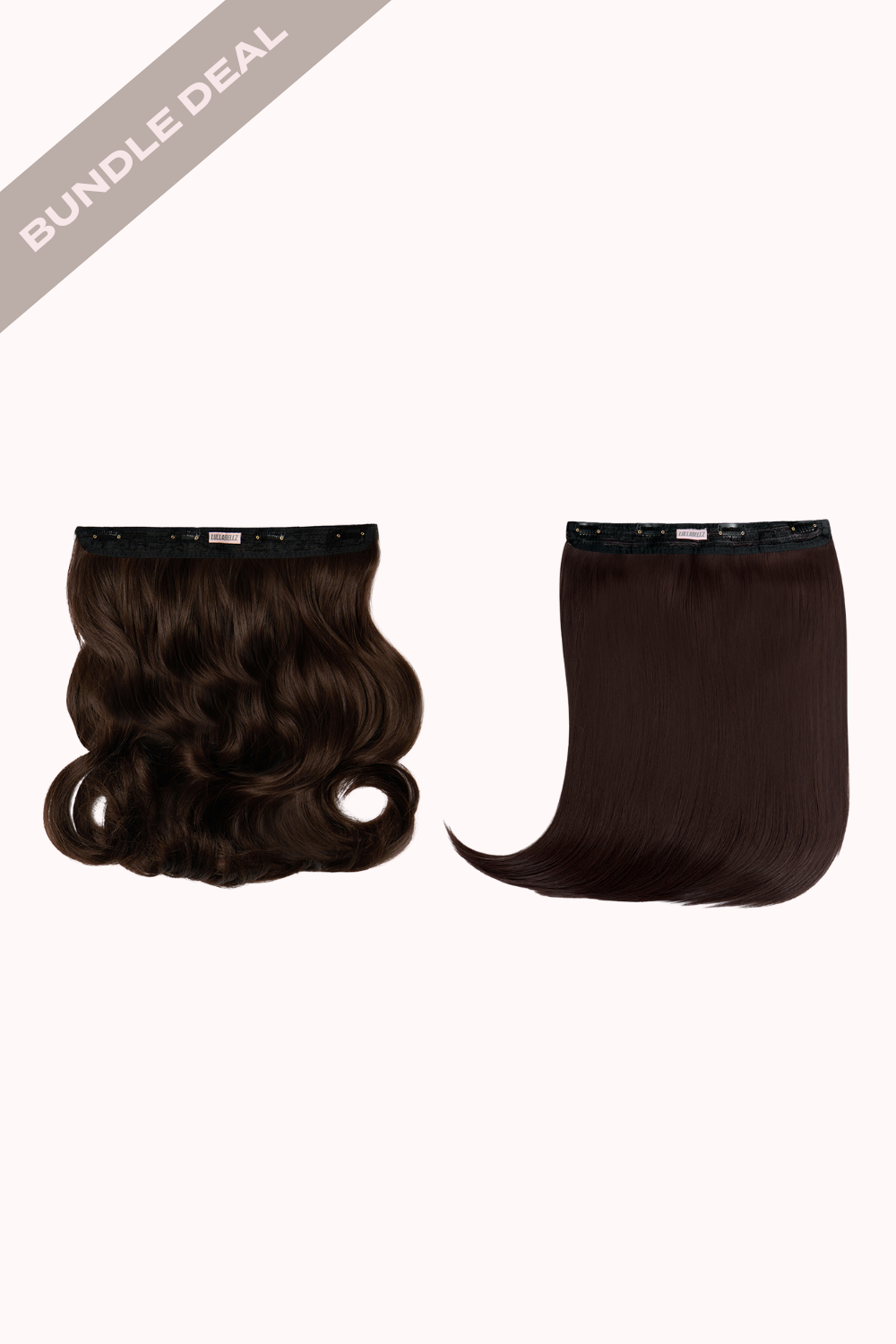 18" 1 Piece Hidden Halo Blow Dry + 18" 1 Piece Hidden Halo Straight Bundle - BROWNS | CHOCOLATE BROWN #1