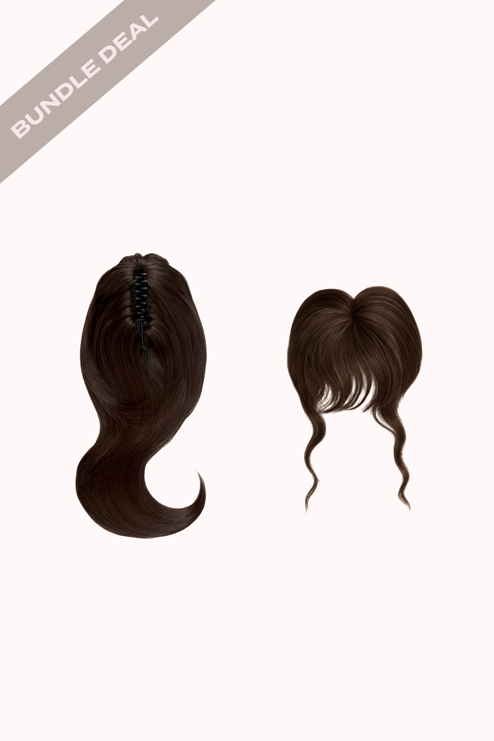 Blow Dry 16" Claw Clip + Feathered Fringe Clip In Bangs Bundle - BROWNS | CHOCOLATE BROWN #1