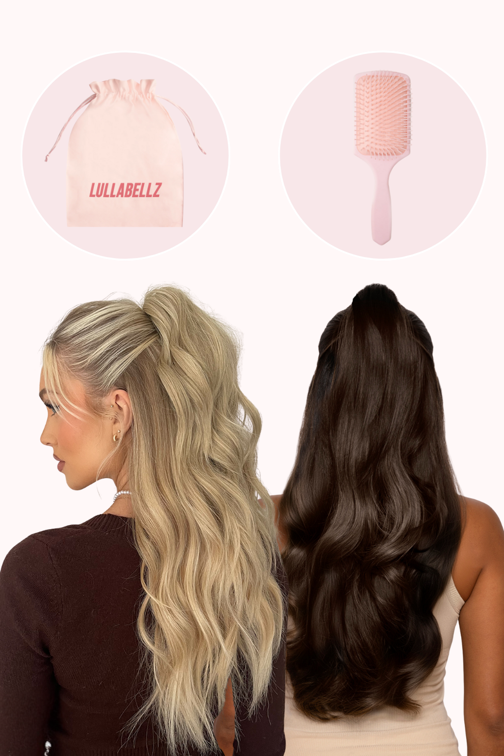16" Claw Clip Ponytail Duo + Hair Care Set