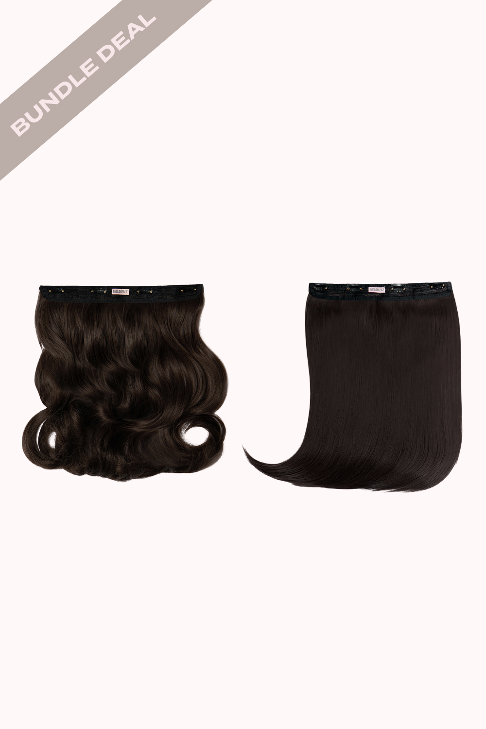 18" 1 Piece Hidden Halo Blow Dry + 18" 1 Piece Hidden Halo Straight Bundle - BROWNS | DARK BROWN #1