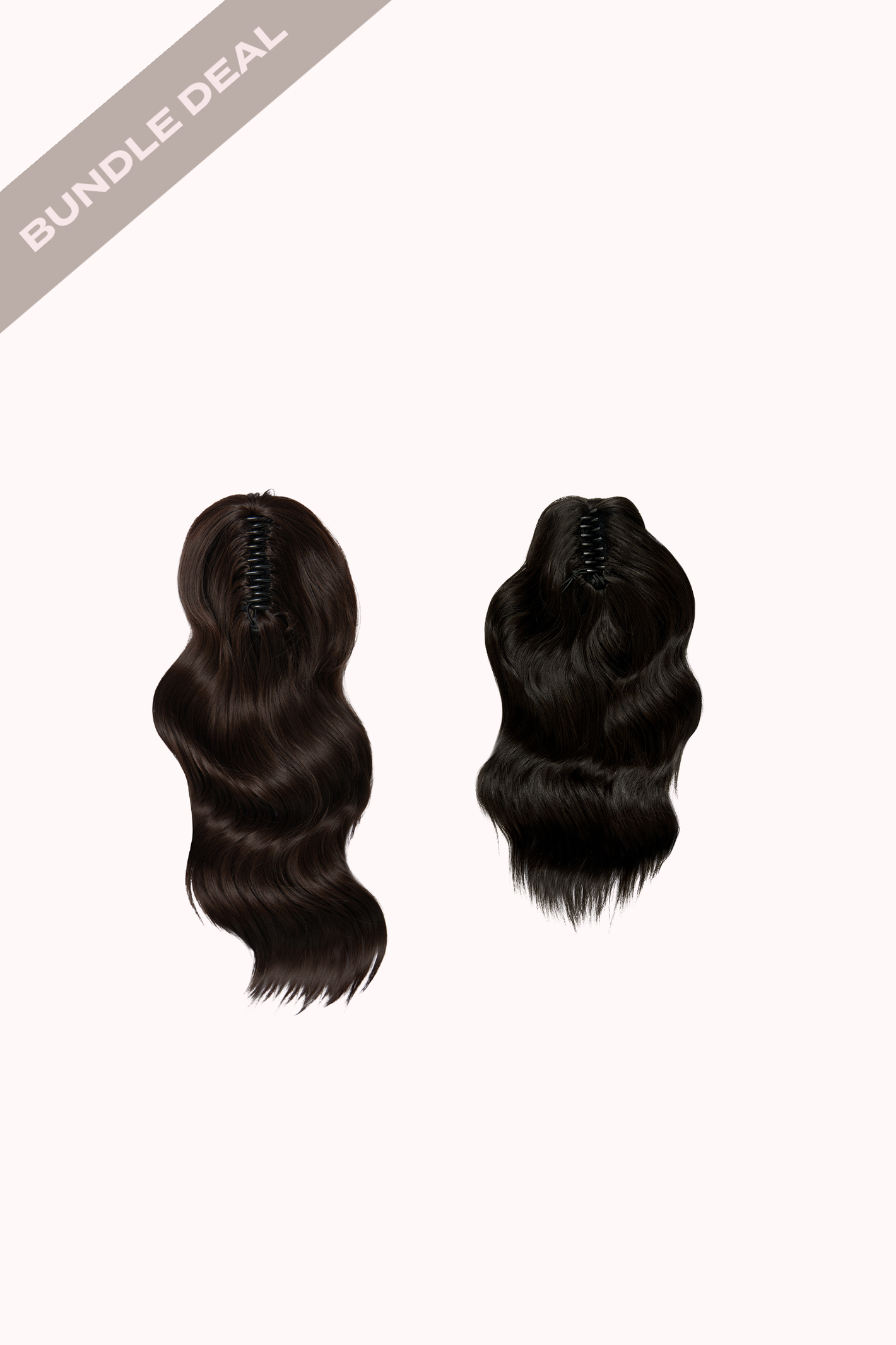 Brushed Out Wave 20" Claw Clip & Brushed Out Wave 16" Claw Clip Bundle - BROWNS | DARK BROWN #2
