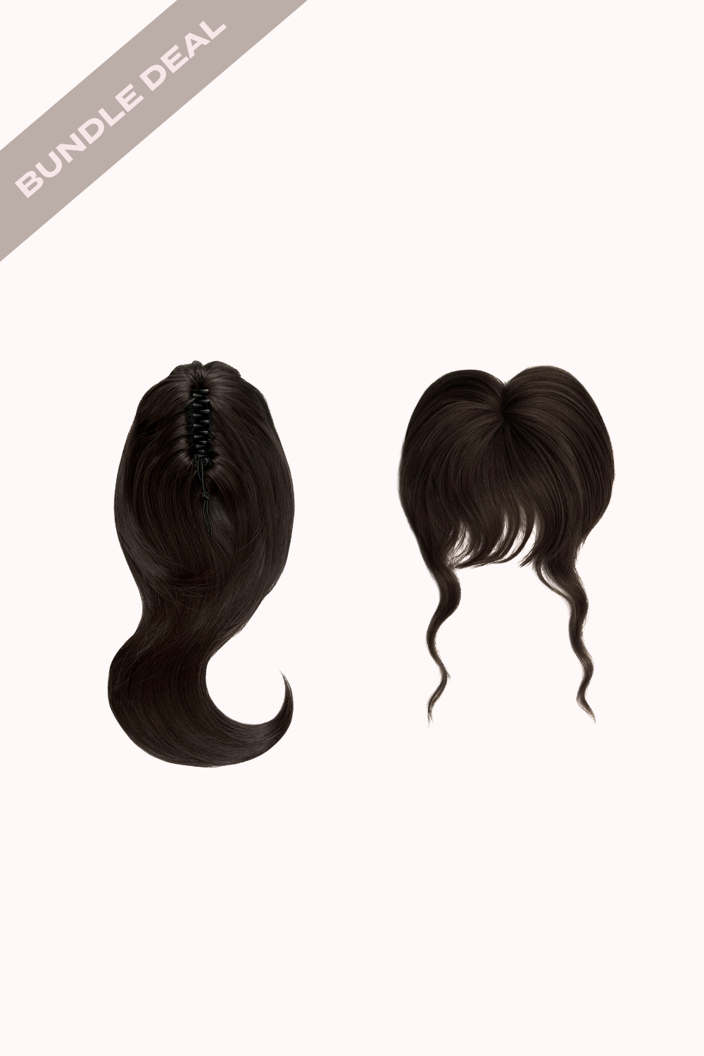 Blow Dry 16" Claw Clip + Feathered Fringe Clip In Bangs Bundle - BROWNS | DARK BROWN #1