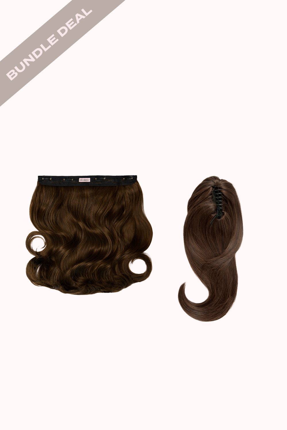 18" 1 Piece Hidden Halo Blow Dry & Blow Dry 16" Claw Clip Pony Bundle - BROWNS | DARK BROWN & CARAMEL #1