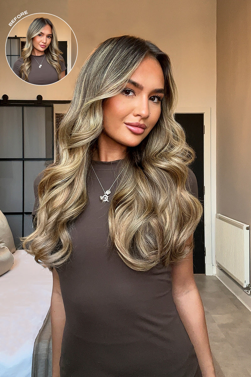 Extensions de cheveux 18 pouces à halo caché, 1 pièce, pour brushing - MARRONS | BRUN DOUX #1