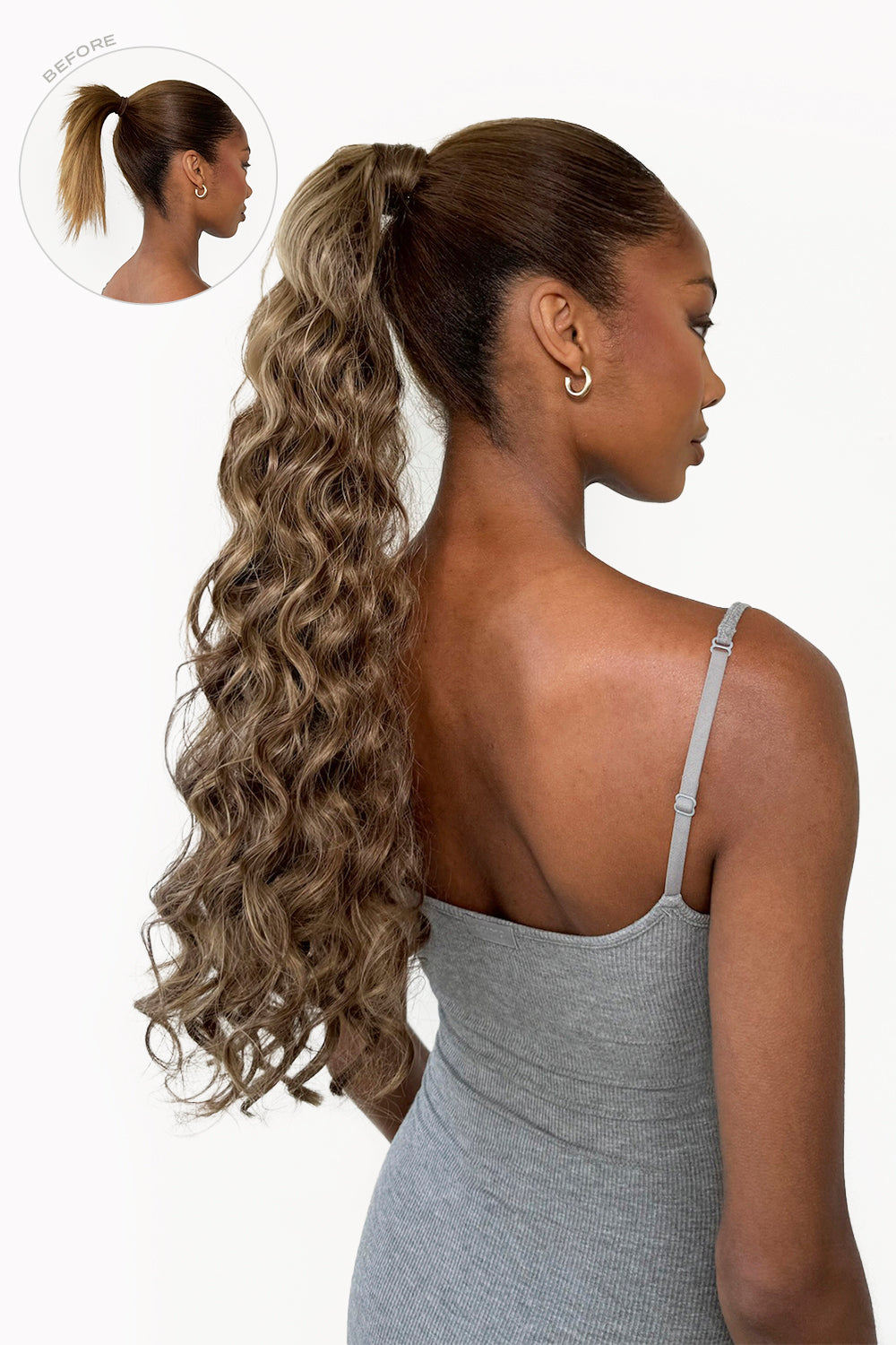 Midi Grande 20" Curly Corkscrew Pony - BROWNS | MELLOW BROWN #1