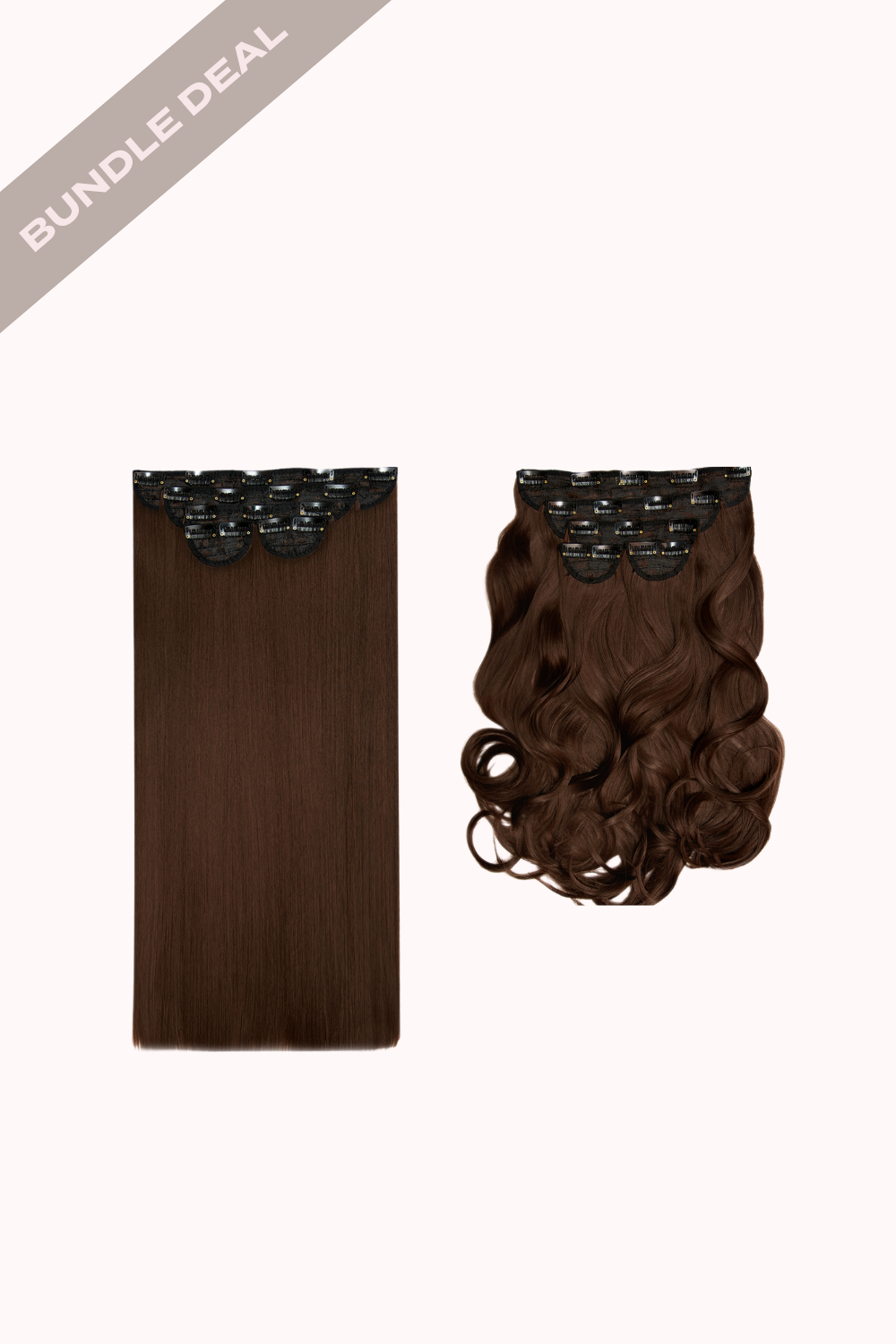 Super Thick 22" 5 Piece Straight & Super Thick 22" 5 Piece Blow Dry Wavy Bundle - BROWNS | GOLDEN BROWN #1