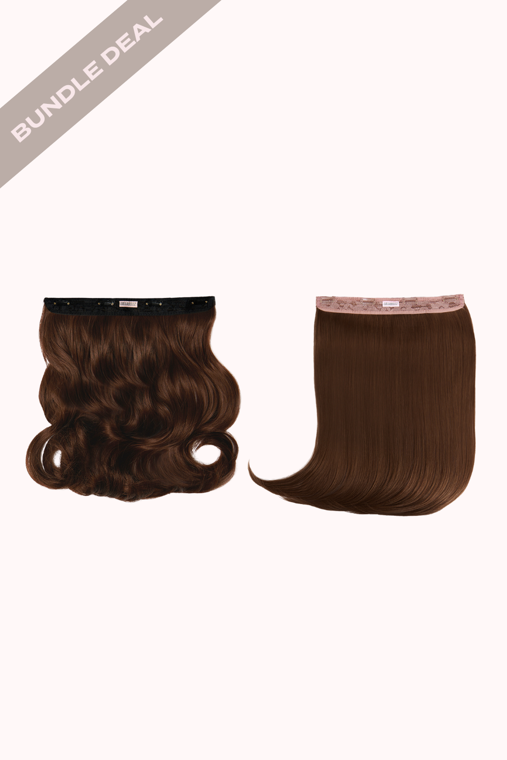 18" 1 Piece Hidden Halo Blow Dry + 18" 1 Piece Hidden Halo Straight Bundle - BROWNS | GOLDEN BROWN #1