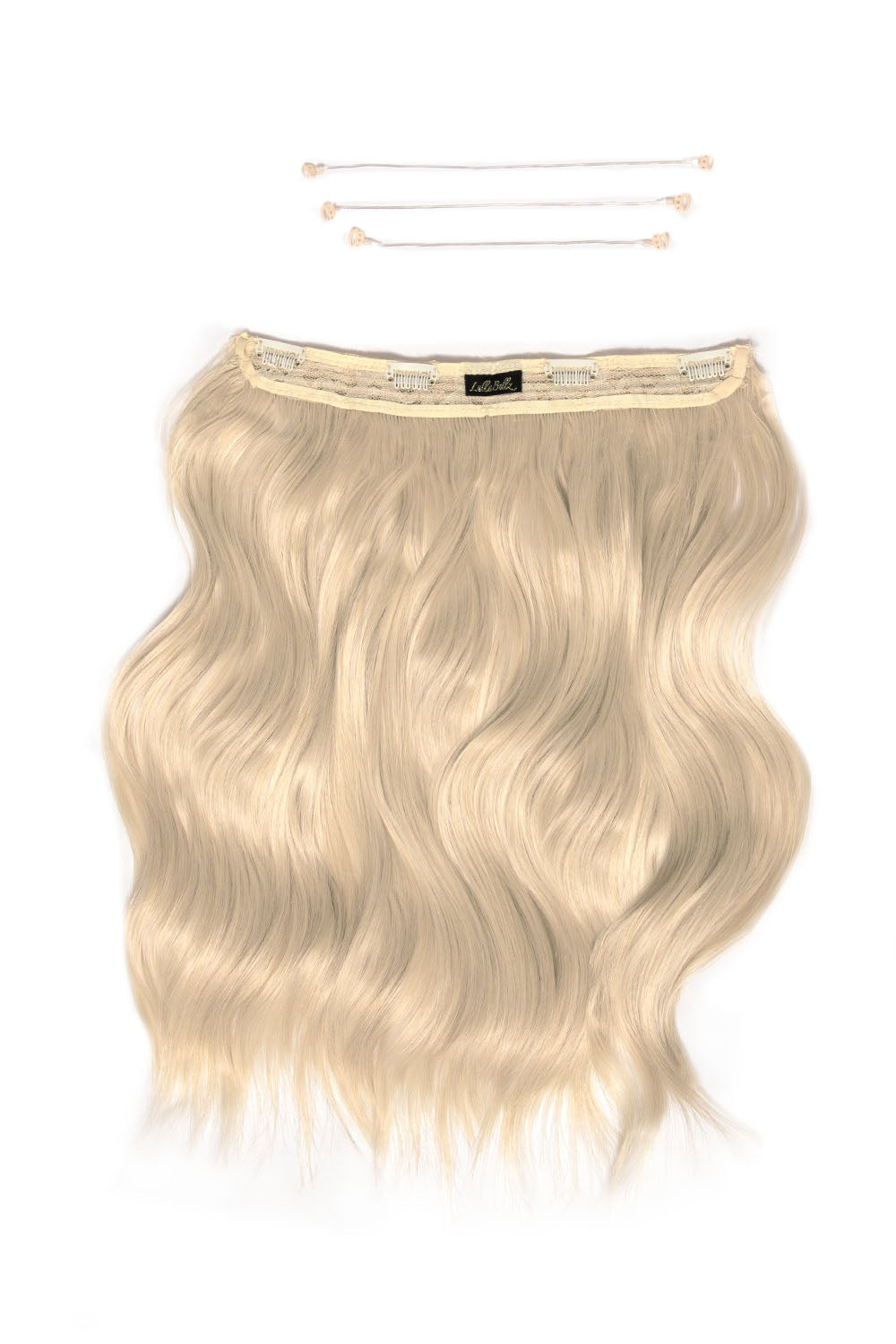 18” 1 Piece Hidden Halo Brushed Out Wave Hair Extensions + Hair Care Bundle - BLONDES | LIGHT BLONDE #1