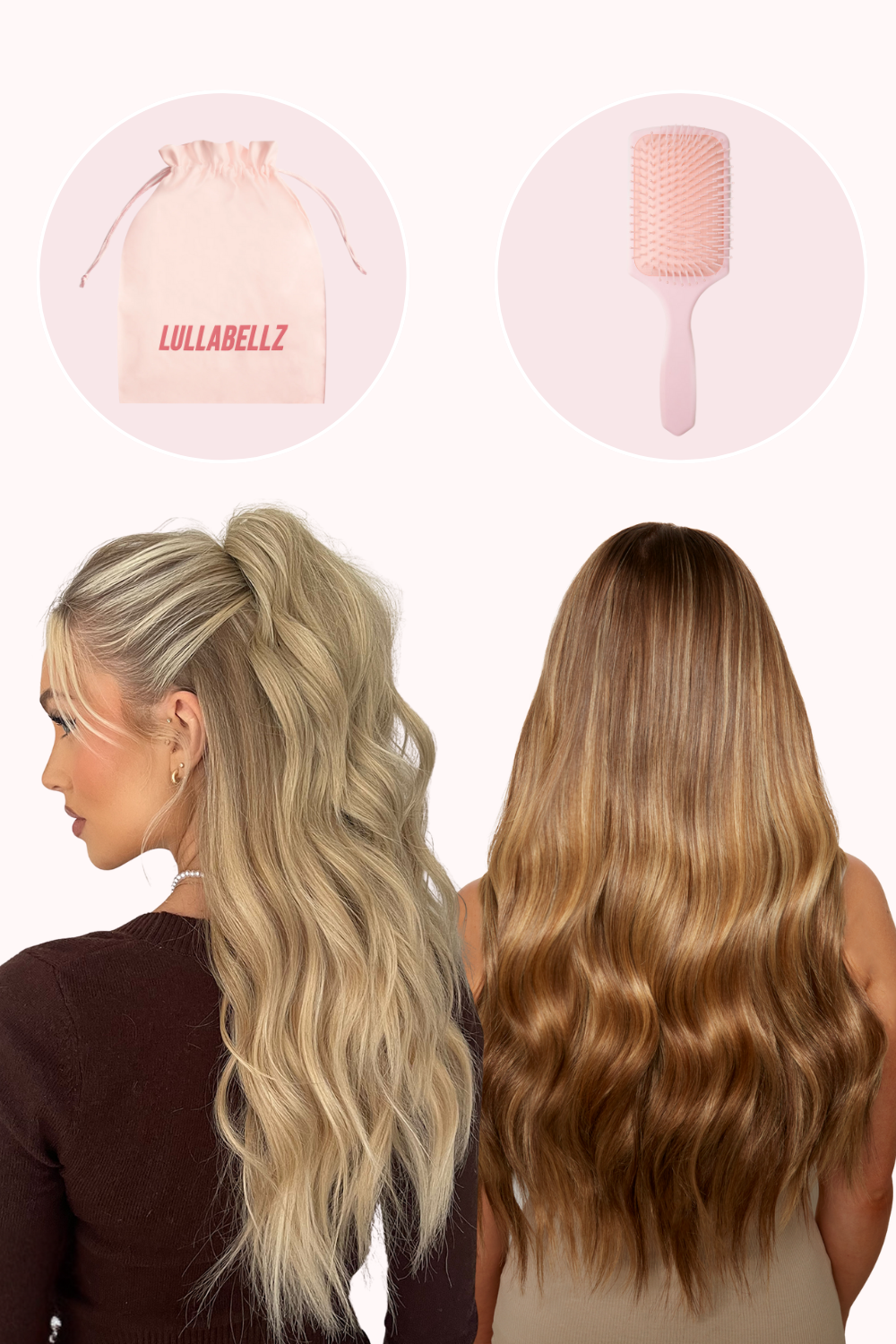 18” Halo Brushed Out Waves Hair Extensions & 16" Brushed Out Waves Claw Clip Duo + Hair Care Set