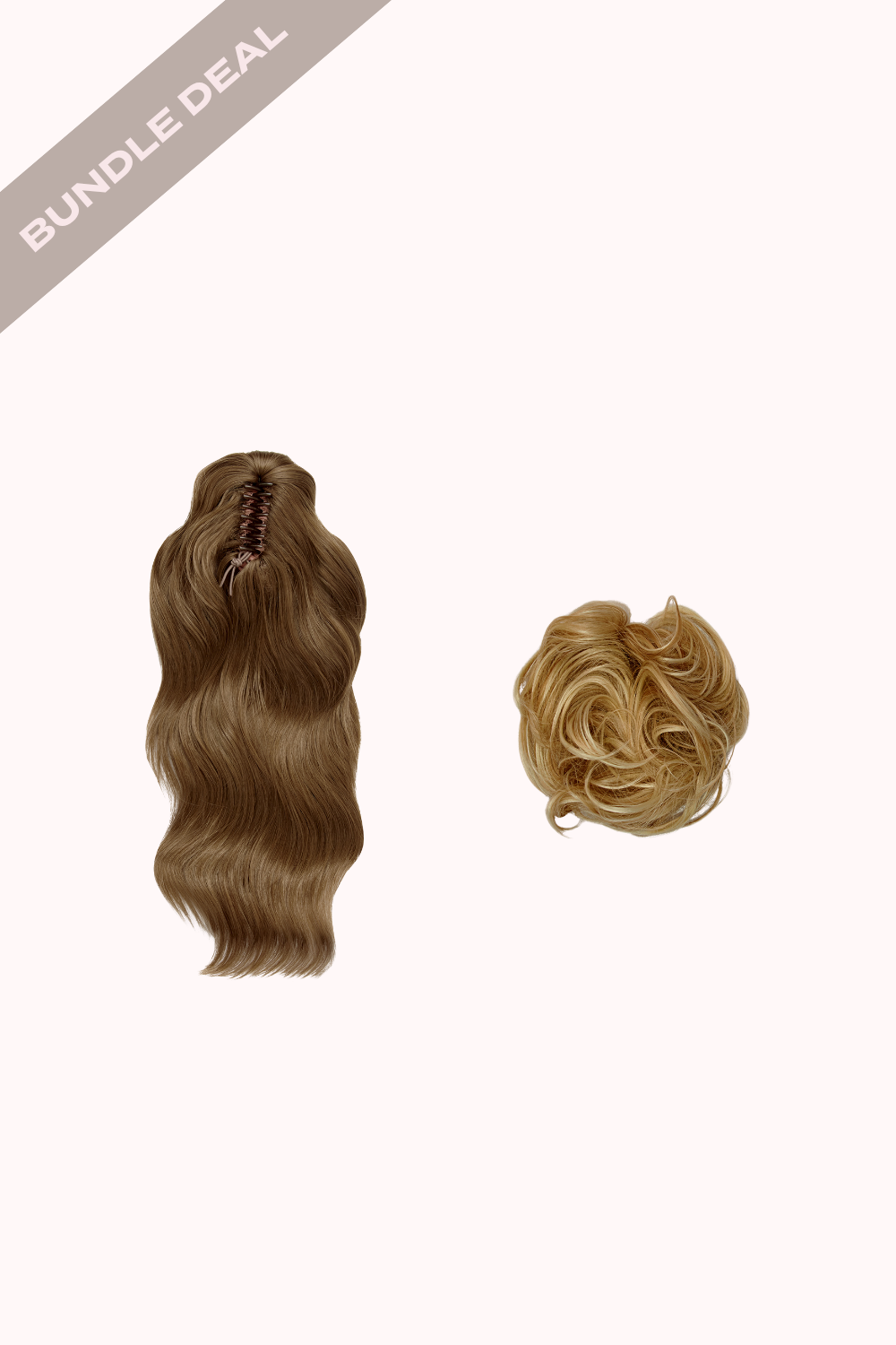 Brushed Out Wave 16" Claw Clip + Premium Messy Bun Scrunchie Bundle - BLONDES | HARVEST BLONDE #1