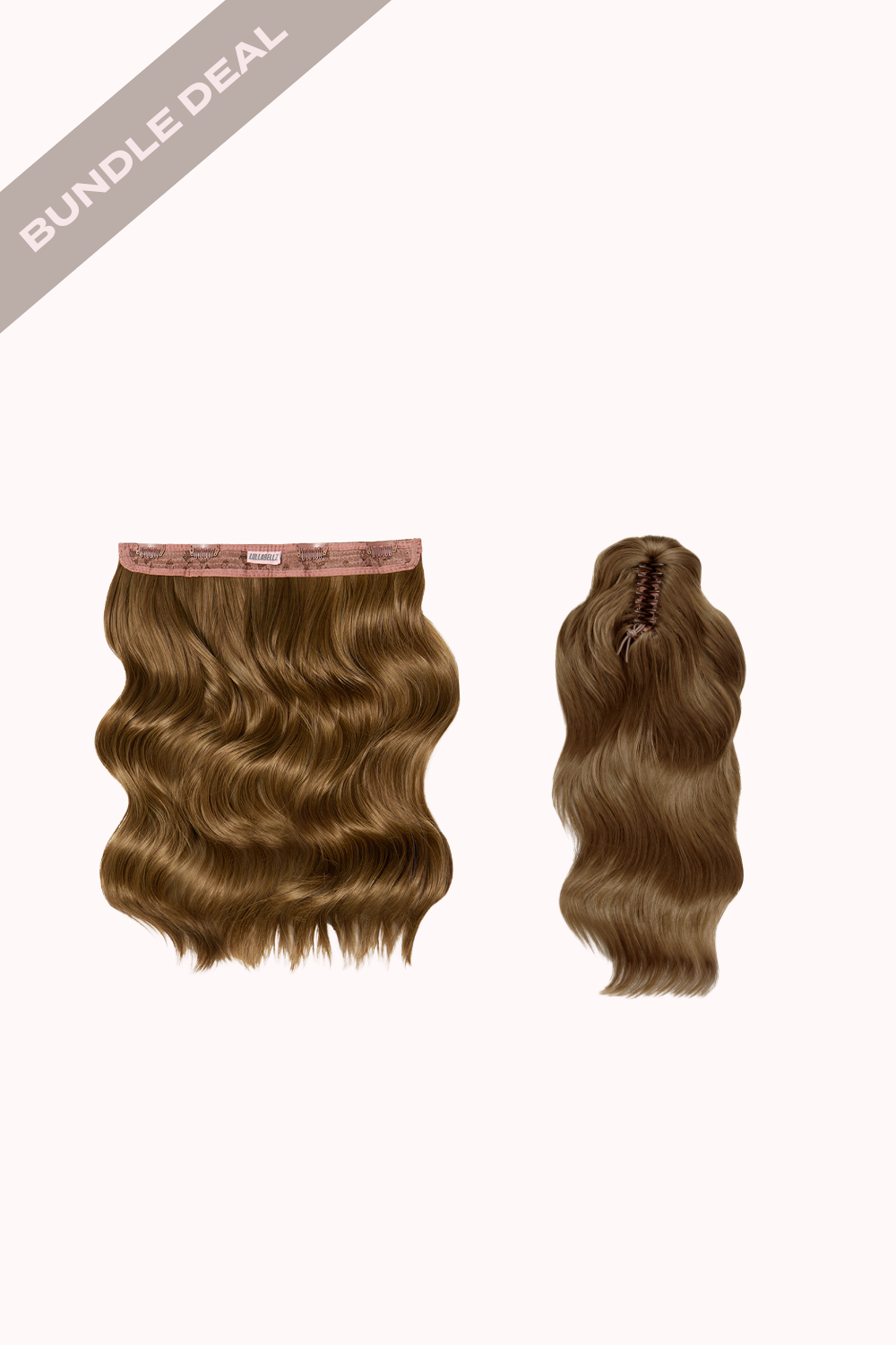 18" 1 Piece Hidden Halo Brushed Out Wave & Brushed Out Wave 16" Claw Clip Pony Bundle - BLONDES | HARVEST BLONDE #1