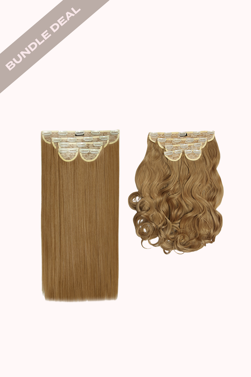 Super Thick 22" 5 Piece Straight & Super Thick 22" 5 Piece Curly Bundle - BLONDES | HARVEST BLONDE #1