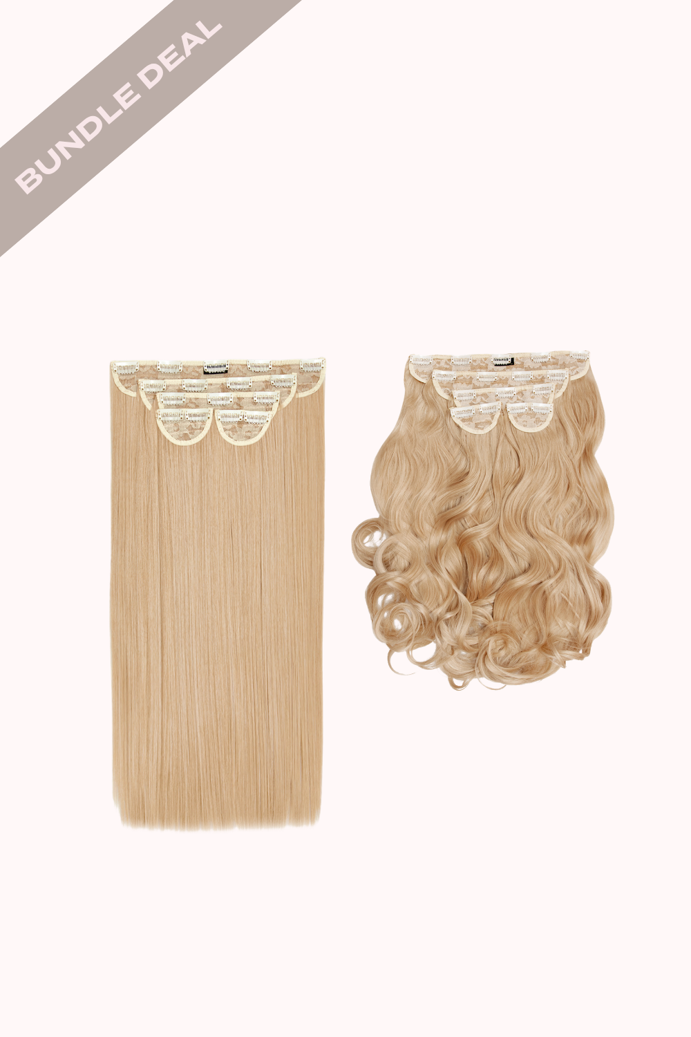 Super Thick 22" 5 Piece Straight & Super Thick 22" 5 Piece Curly Bundle - BLONDES | HONEY BLONDE #1