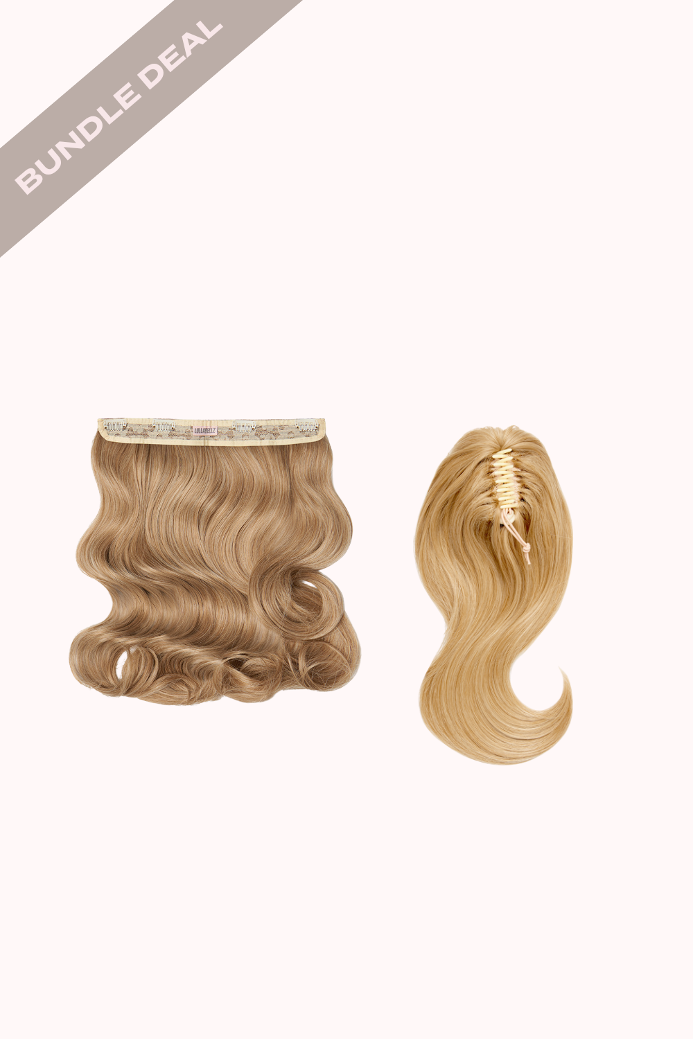 18" 1 Piece Hidden Halo Blow Dry & Blow Dry 16" Claw Clip Pony Bundle - BLONDES | HONEY BLONDE #1