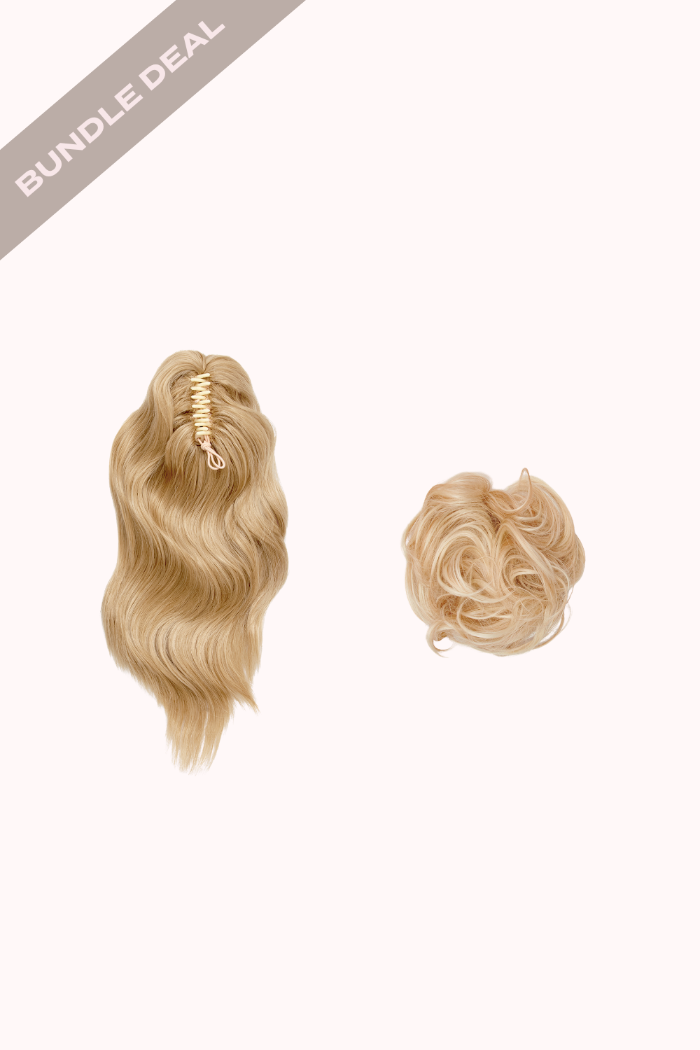 Brushed Out Wave 16" Claw Clip + Premium Messy Bun Scrunchie Bundle - BLONDES | HONEY BLONDE #1