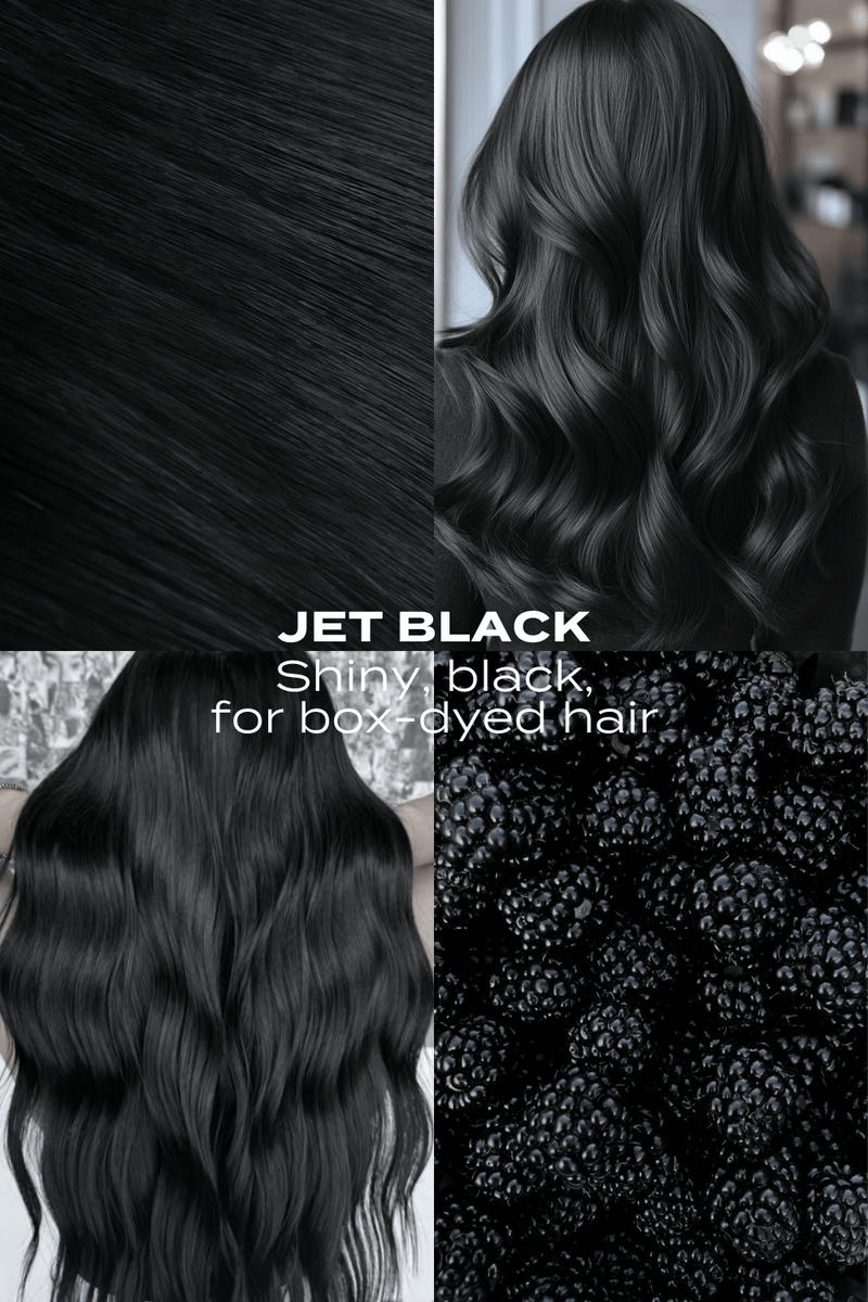 Extensions de cheveux 18 pouces à halo caché, 1 pièce, pour brushing - NOIRS | NOIR DE JAIS #1