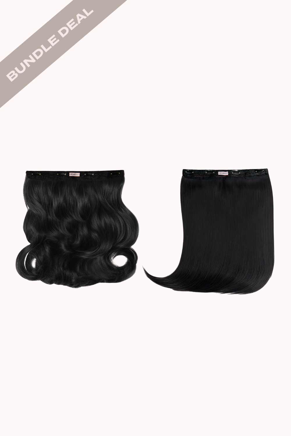 18" 1 Piece Hidden Halo Blow Dry + 18" 1 Piece Hidden Halo Straight Bundle - BLACKS | JET BLACK #1