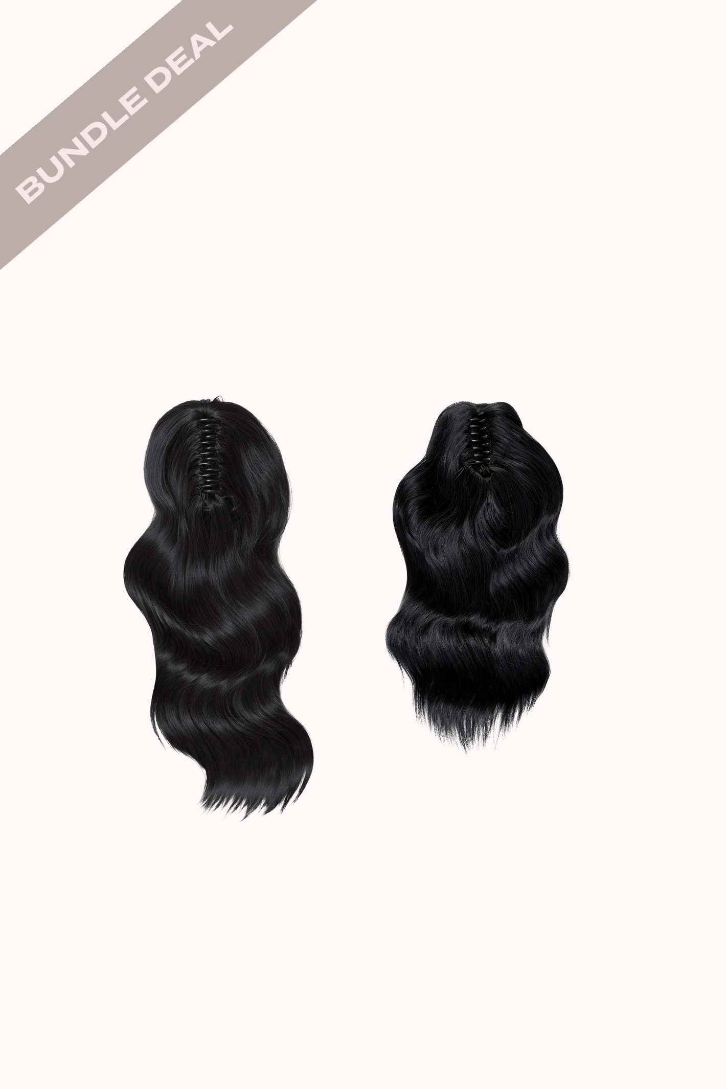 Brushed Out Wave 20" Claw Clip & Brushed Out Wave 16" Claw Clip Bundle - BLACKS | JET BLACK #2