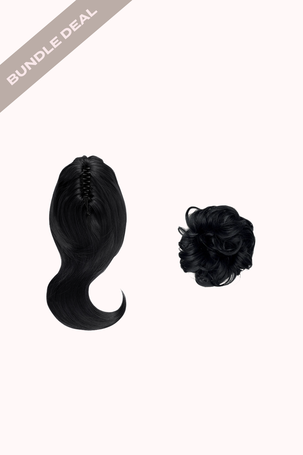 Blow Dry 16" Claw Clip + Premium Messy Bun Scrunchie Bundle - BLACKS | JET BLACK #1