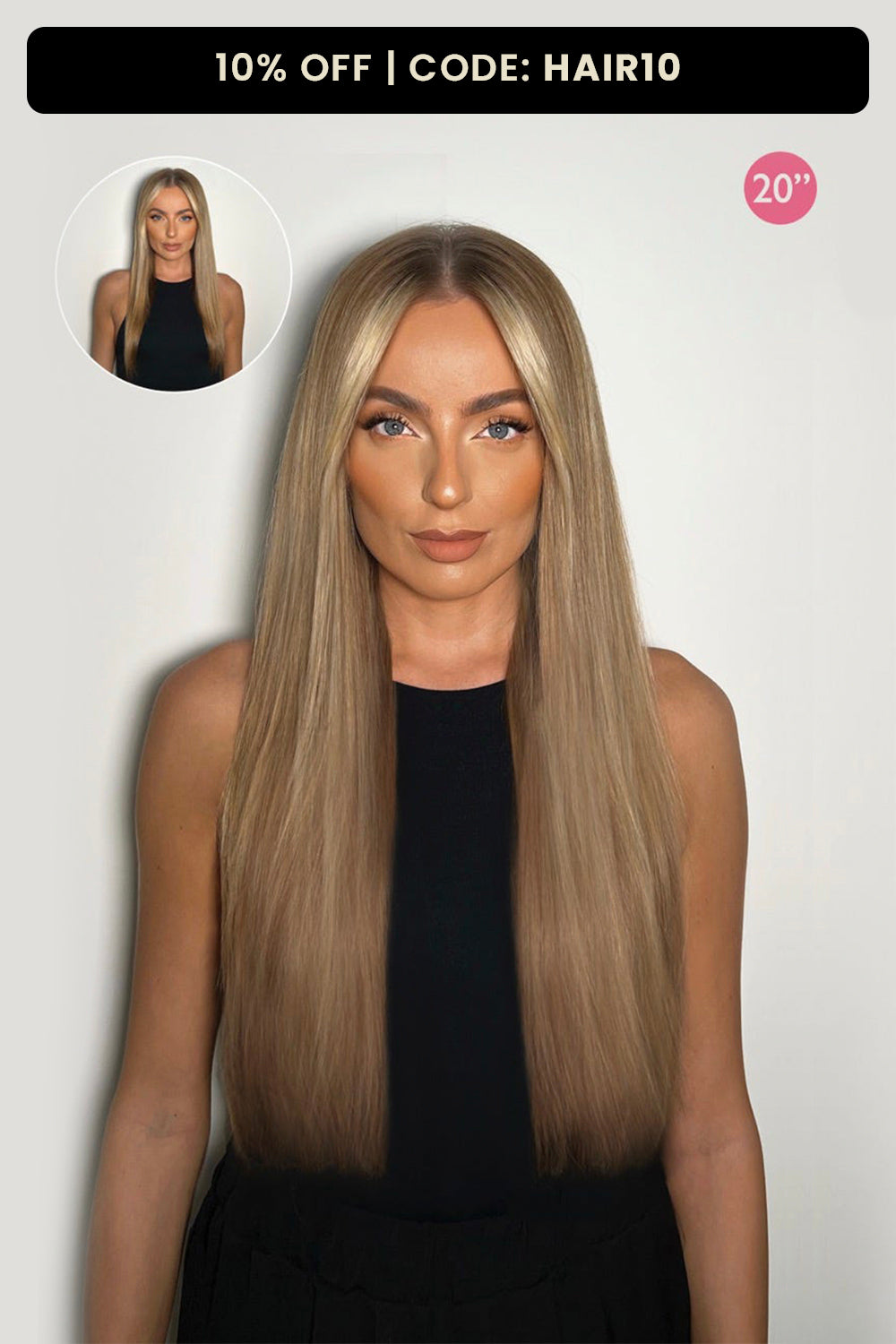 Luxury Gold 20" 200g 5 Piece Human Hair Extensions