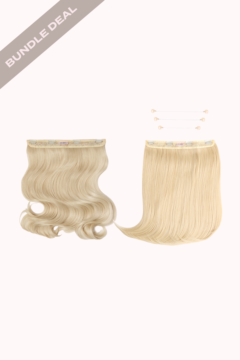 18" 1 Piece Hidden Halo Blow Dry + 18" 1 Piece Hidden Halo Straight Bundle - BLONDES | LIGHT BLONDE #1