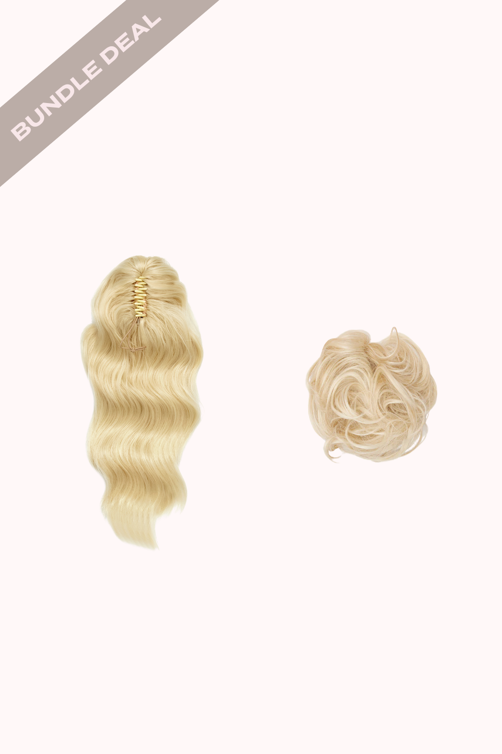 Brushed Out Wave 16" Claw Clip + Premium Messy Bun Scrunchie Bundle - BLONDES | LIGHT BLONDE #1
