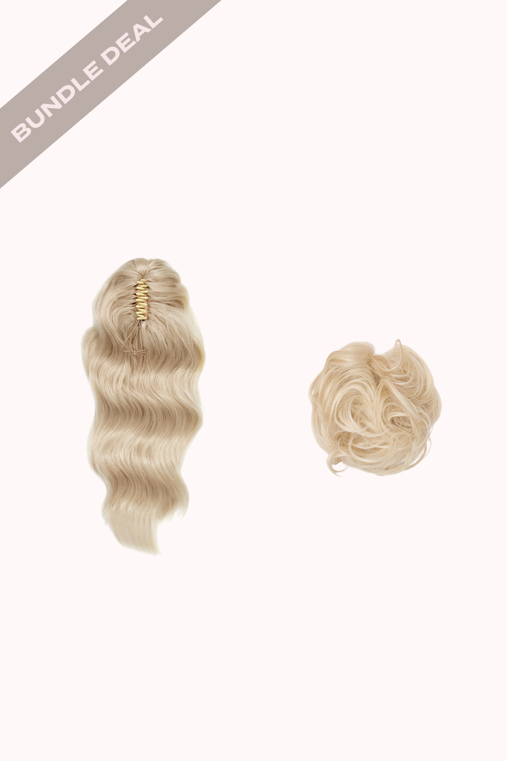 Brushed Out Wave 16" Claw Clip + Premium Messy Bun Scrunchie Bundle - BLONDES | LIGHT GOLDEN BLONDE #1