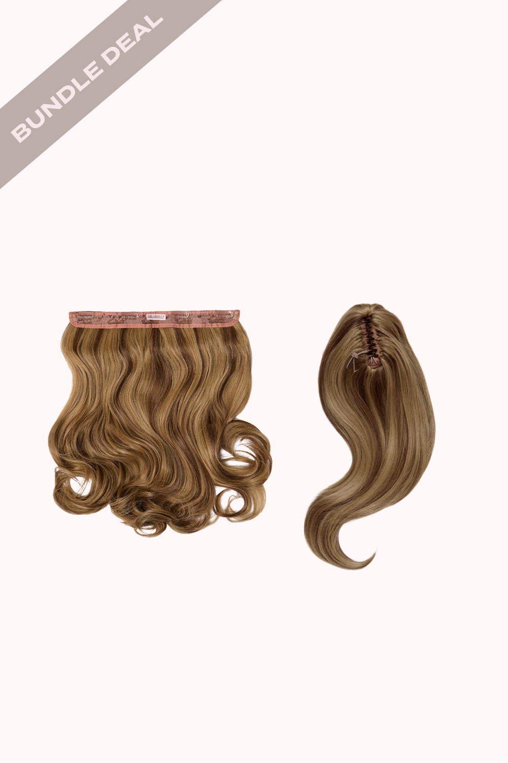 18" 1 Piece Hidden Halo Blow Dry & Blow Dry 16" Claw Clip Pony Bundle - BROWNS | MELLOW BROWN #1