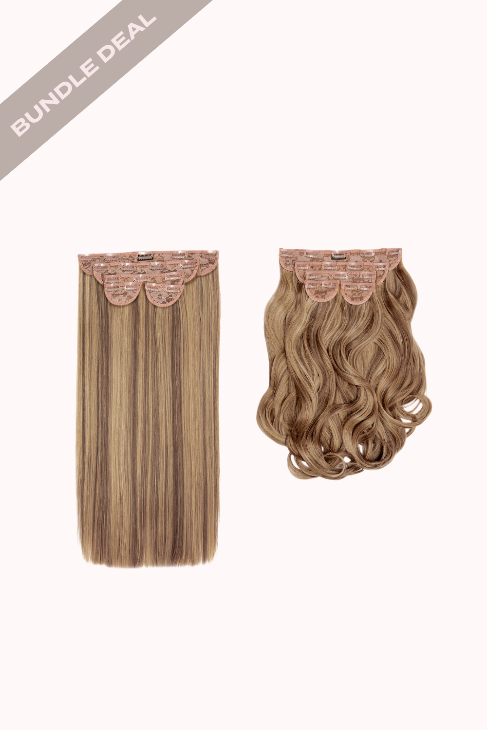 Super Thick 22" 5 Piece Straight & Super Thick 22" 5 Piece Blow Dry Wavy Bundle - BROWNS | MELLOW BROWN #1
