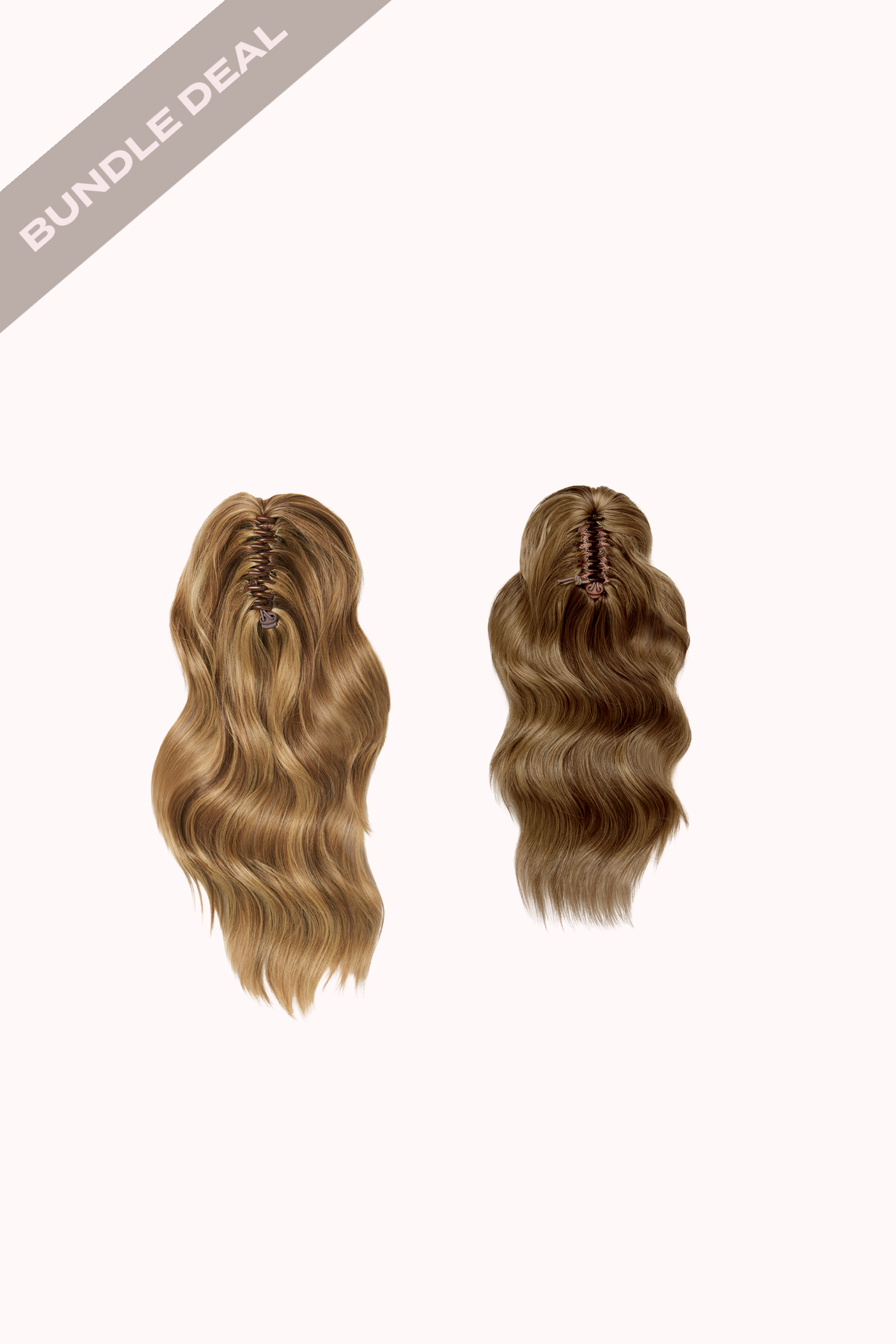 Brushed Out Wave 20" Claw Clip & Brushed Out Wave 16" Claw Clip Bundle - BROWNS | MELLOW BROWN #2