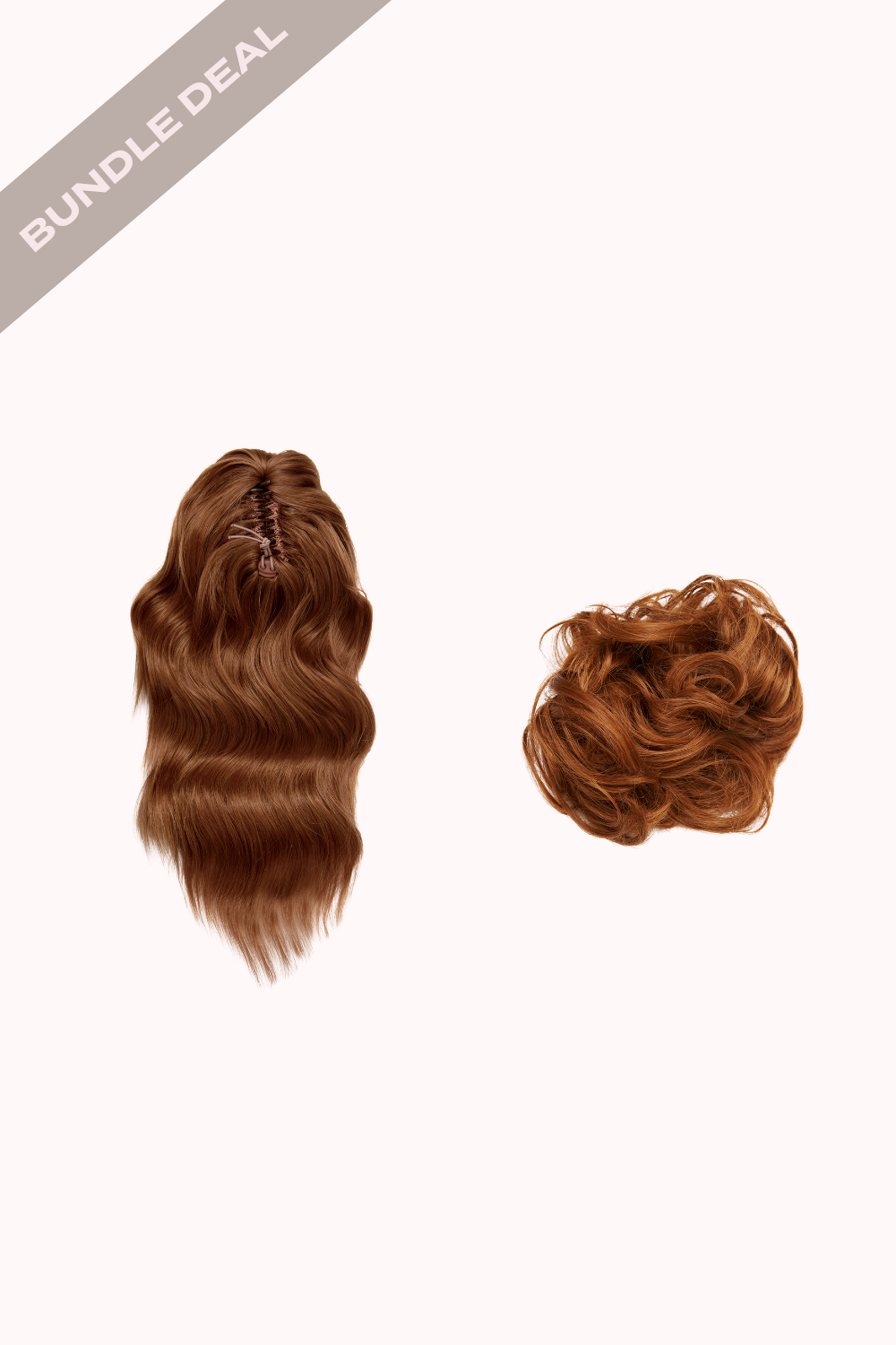 Brushed Out Wave 16" Claw Clip + Premium Messy Bun Scrunchie Bundle - REDS | MIXED AUBURN #1
