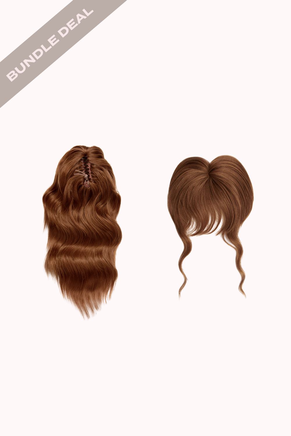 Brushed Out Wave 16" Claw Clip + Feathered Fringe Clip In Bangs Bundle - REDS | MIXED AUBURN #1