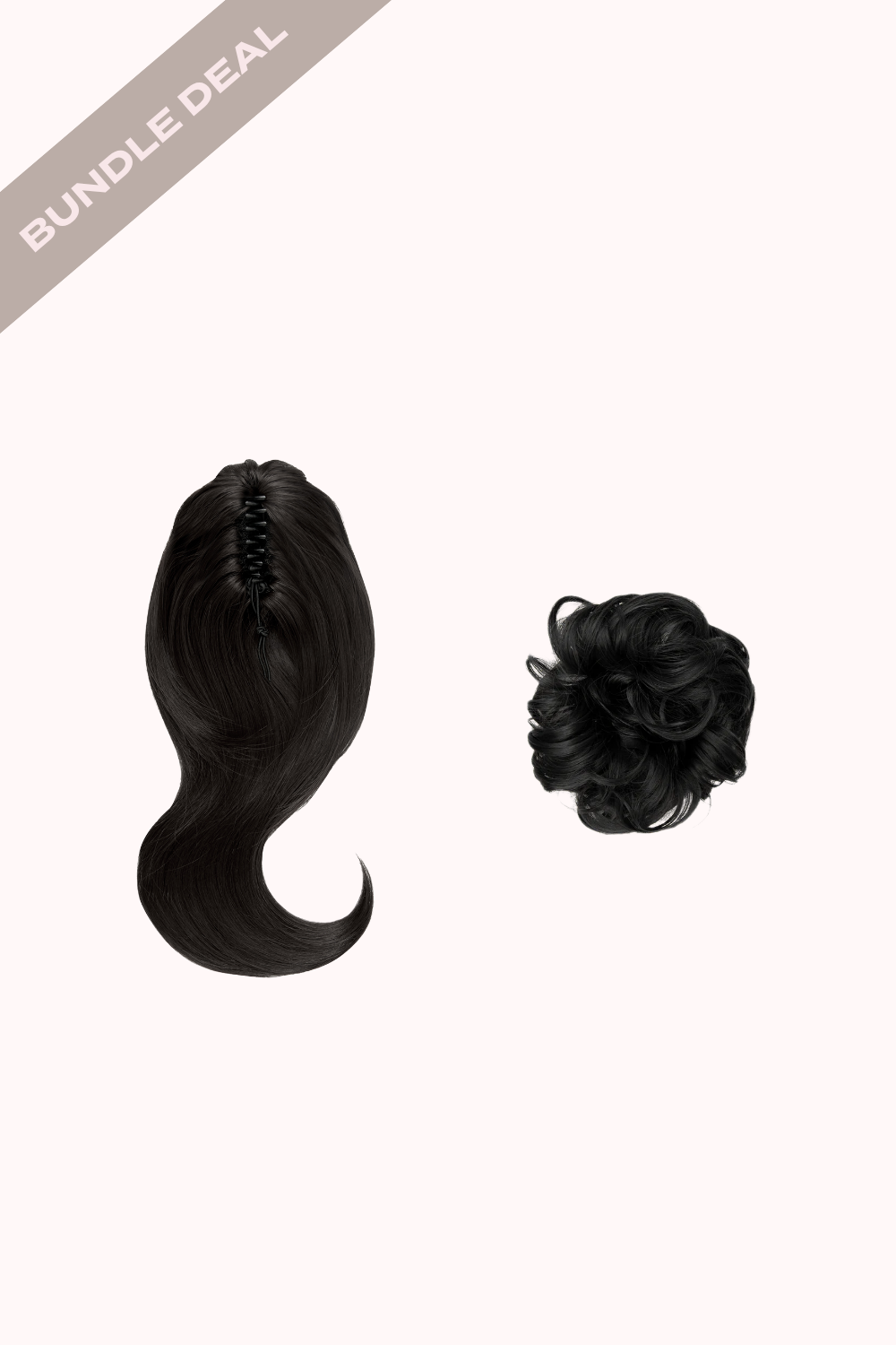 Blow Dry 16" Claw Clip + Premium Messy Bun Scrunchie Bundle - BLACKS | NATURAL BLACK #1