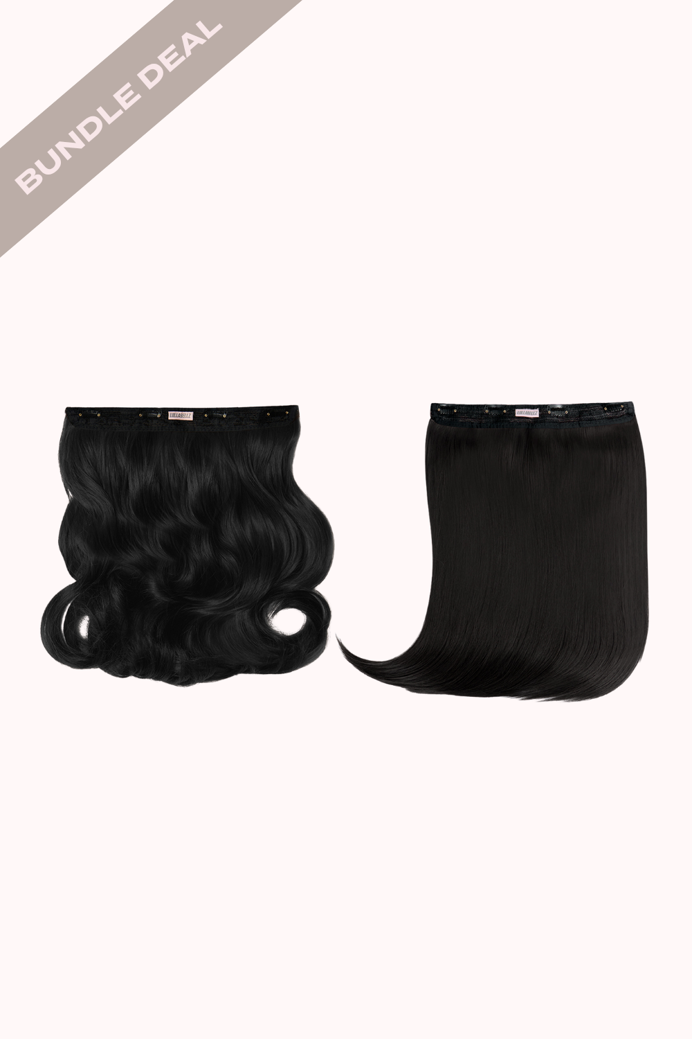 18" 1 Piece Hidden Halo Blow Dry + 18" 1 Piece Hidden Halo Straight Bundle - BLACKS | NATURAL BLACK #1