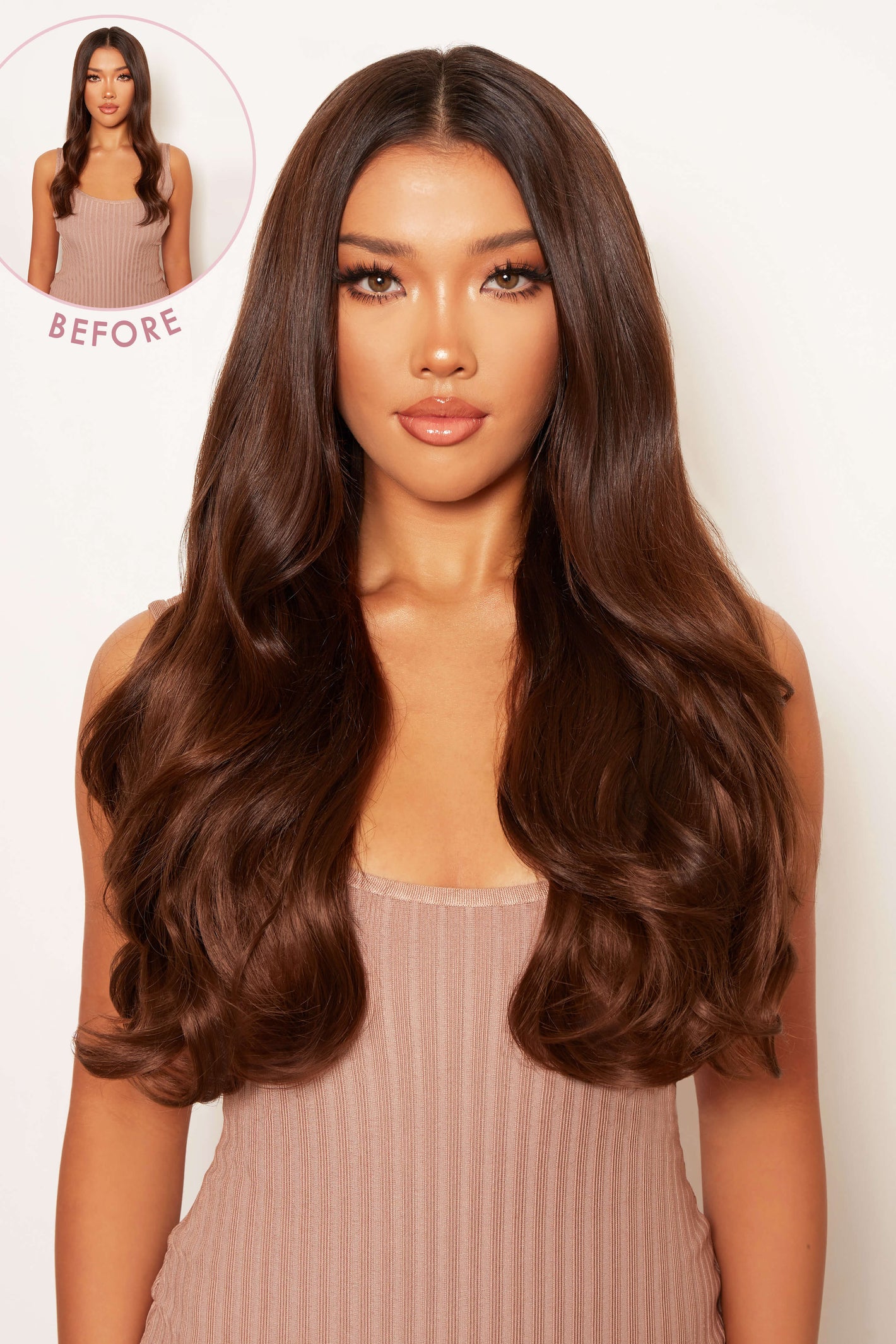 Super Thick 22" 5 Piece Blow Dry Wavy Clip In Hair Extensions + Hair Care Bundle