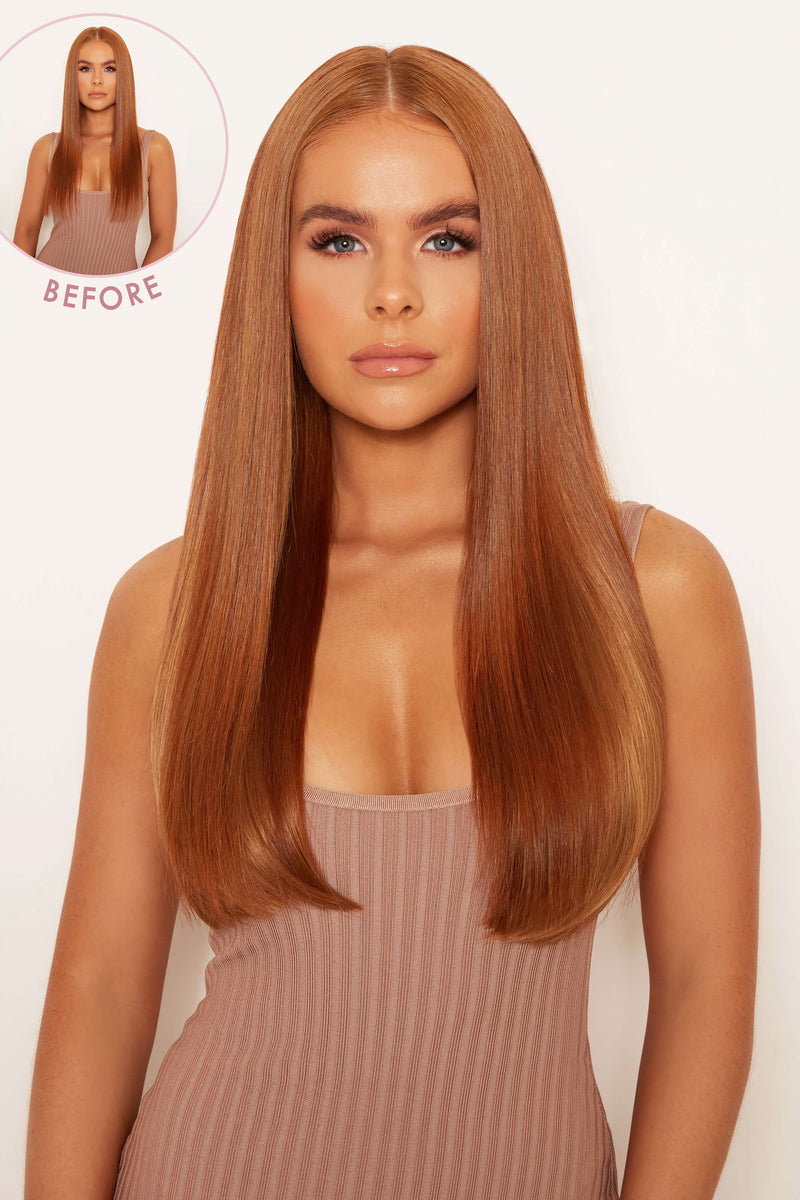 Thick 18" 1 Piece Straight Clip In Hair Extensions - REDS | MIXED AUBURN #1