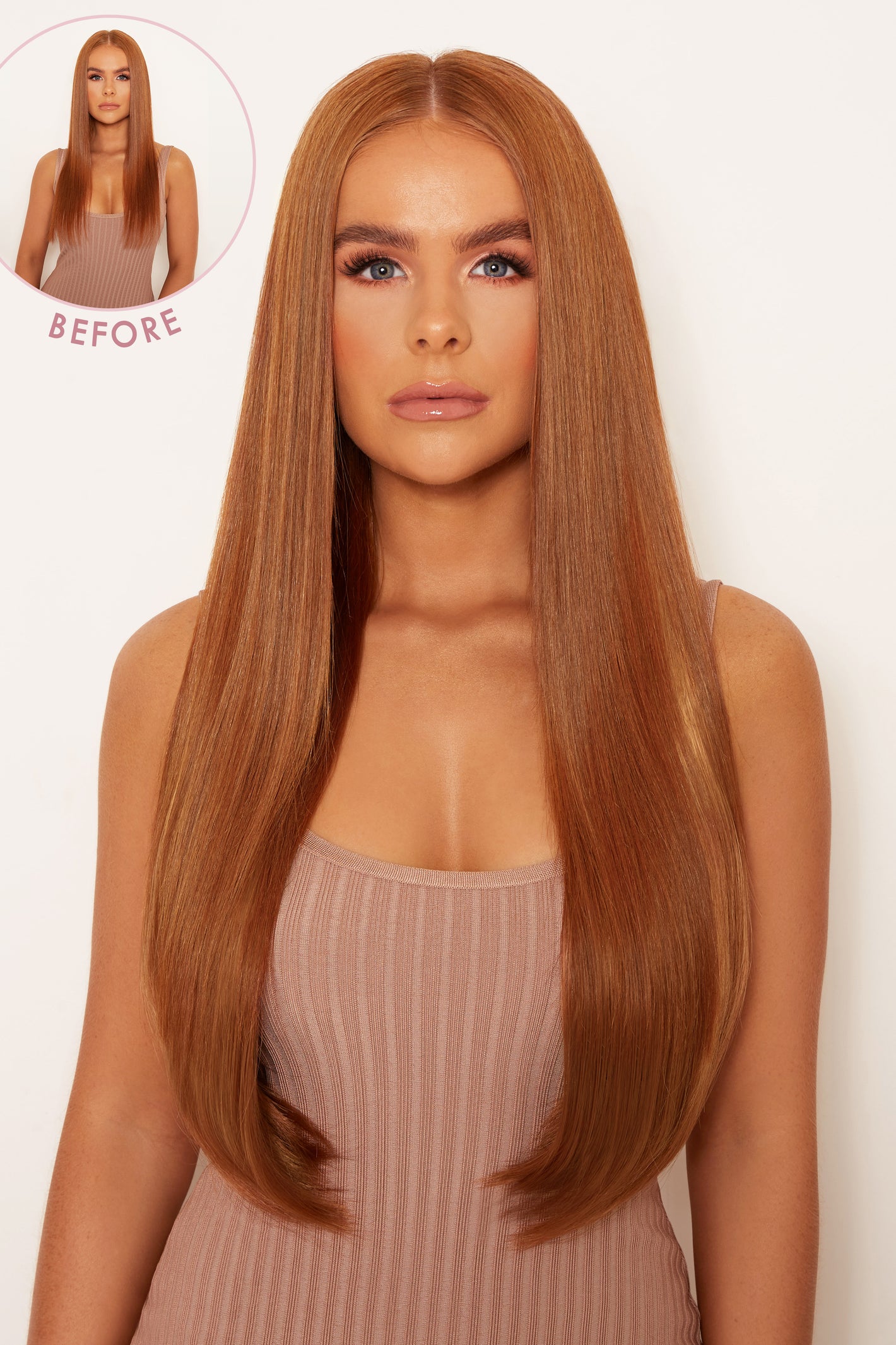 Épais 24" 1 Pièce Droite Clip Dans Les Extensions De Cheveux  - ROUGES | AUBURN MIXTE #1