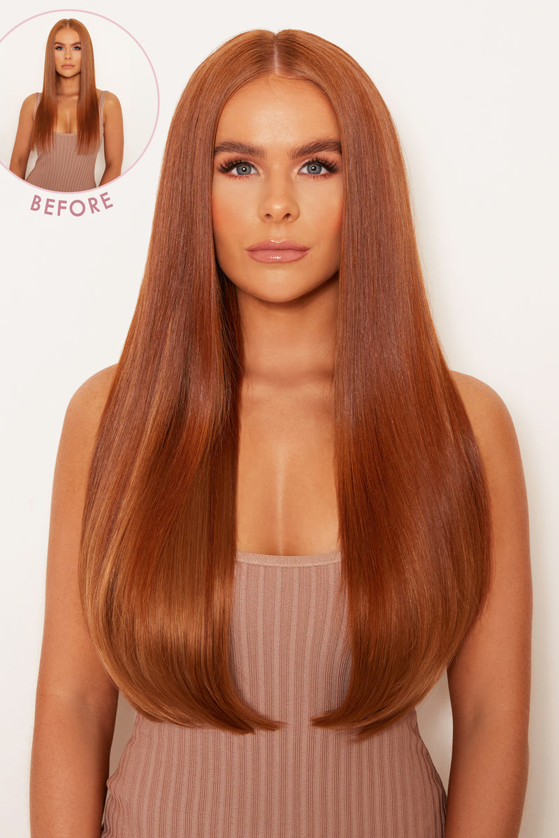 Super Thick 22" 5 Piece Straight Clip In Hair Extensions - REDS | MIXED AUBURN #1