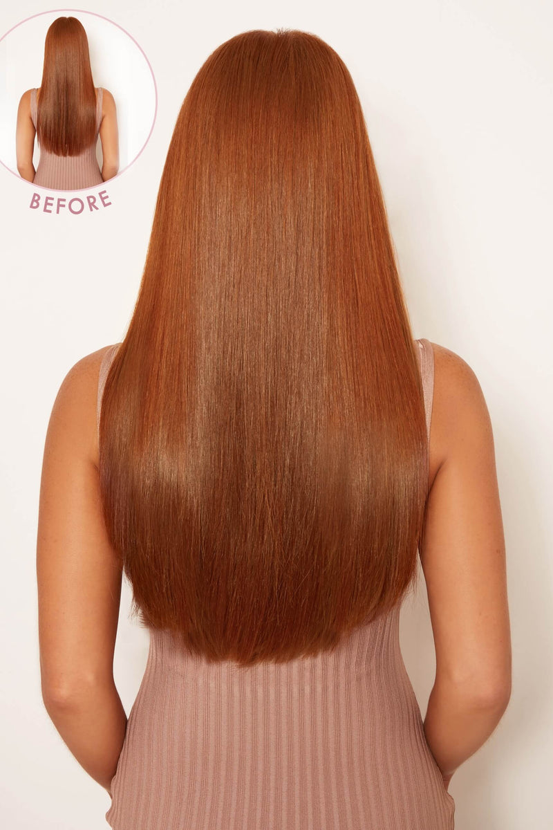 Thick 18" 1 Piece Straight Clip In Hair Extensions - REDS | MIXED AUBURN #2